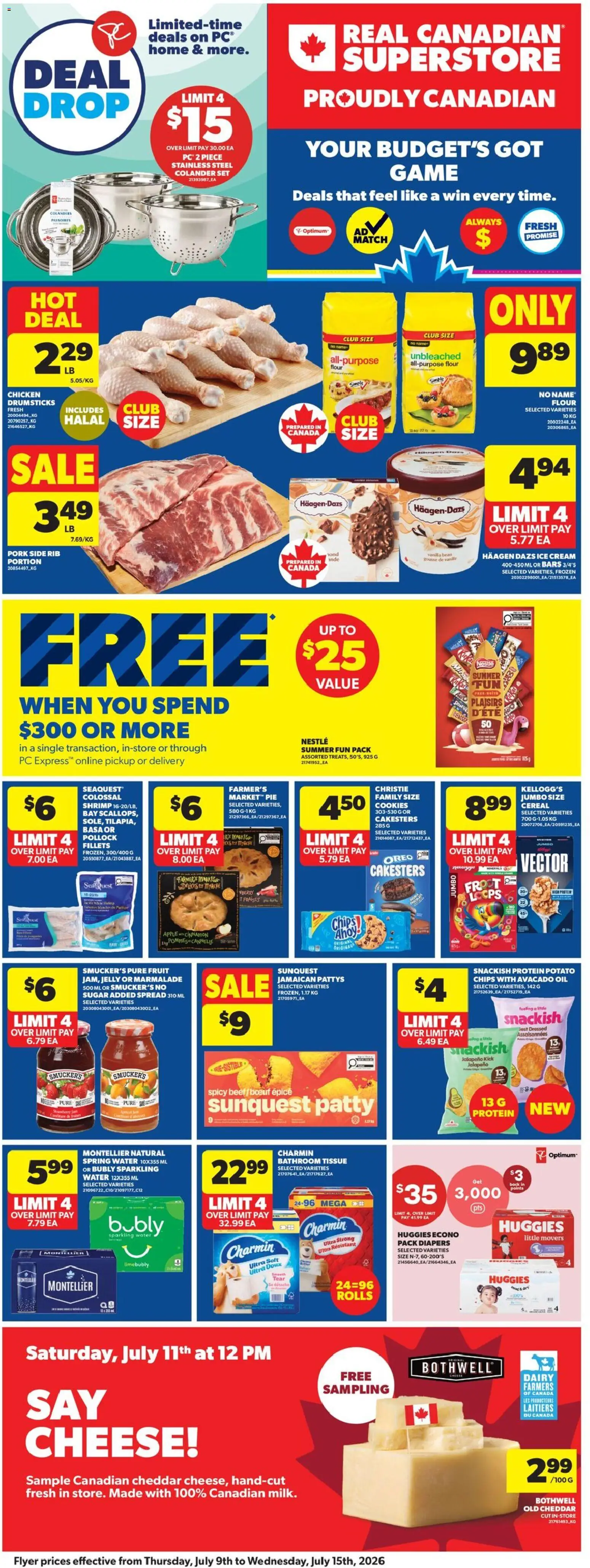 Real Canadian Superstore flyer valid from Jul 9, 2026 | Page: 6 | Products: PC, Game, Cheese, Oil