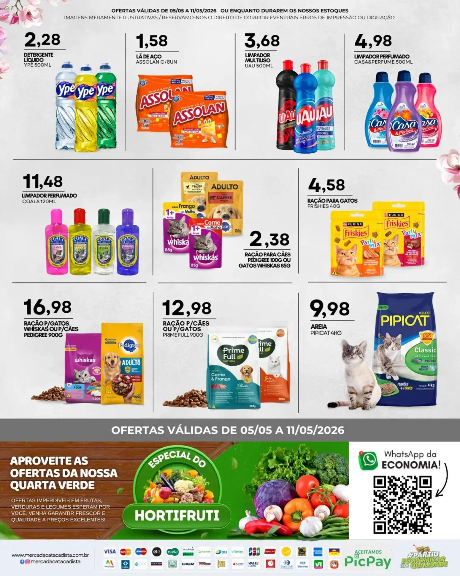 Mercadão Atacadista Folheto - válido de 05.05.2026 | Página: 12 | Produtos: Perfume, Areia, Peixe, Frango