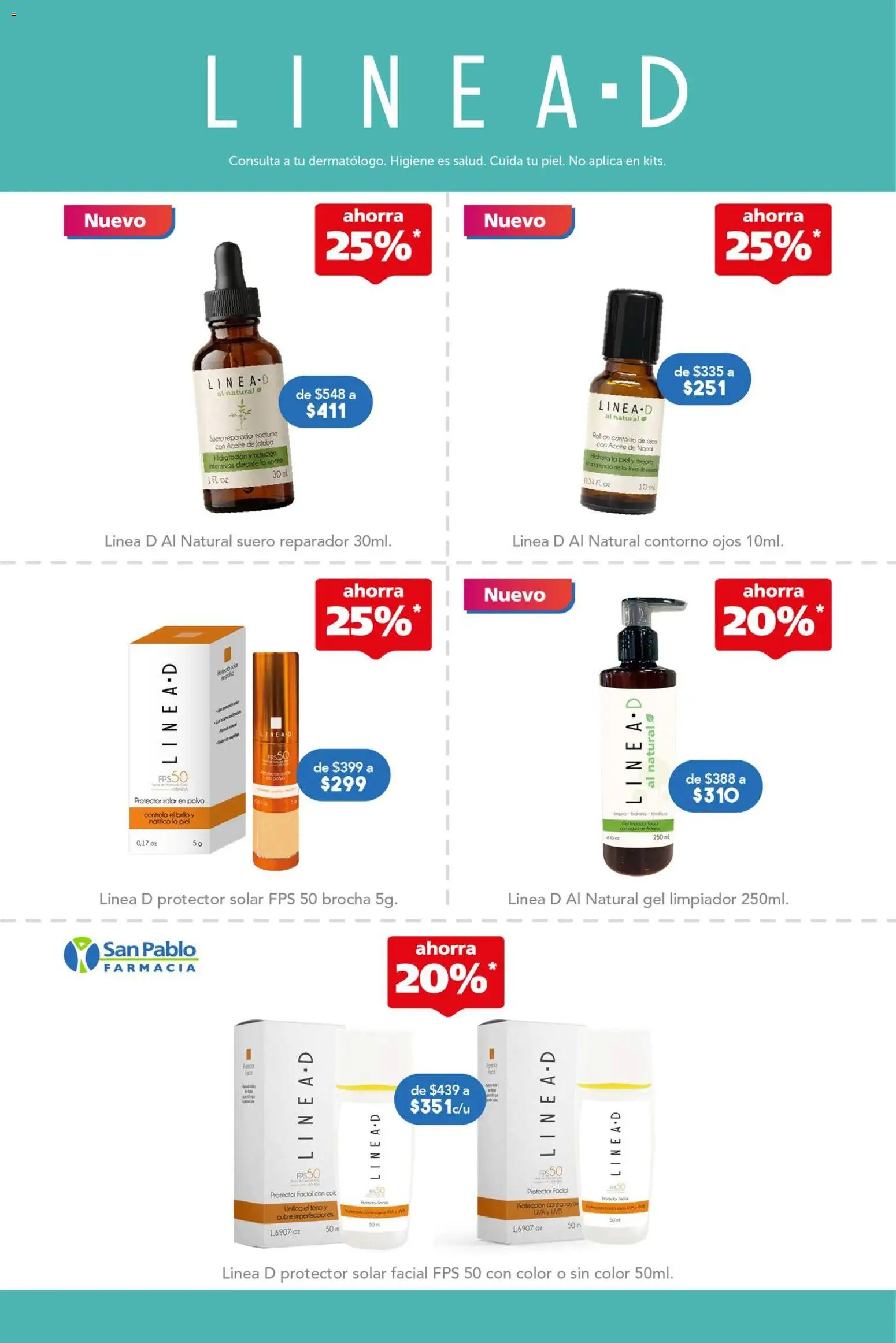 Nuevas ofertas de Farmacia San Pablo válidas en toda la República Mexicana desde el 03.05.2026. ¡Encuentra las mejores ofertas en Farmacia San Pablo catálogo! | Página: 3 | Productos: Contorno de ojos, Uva, Limpiador, Polvo