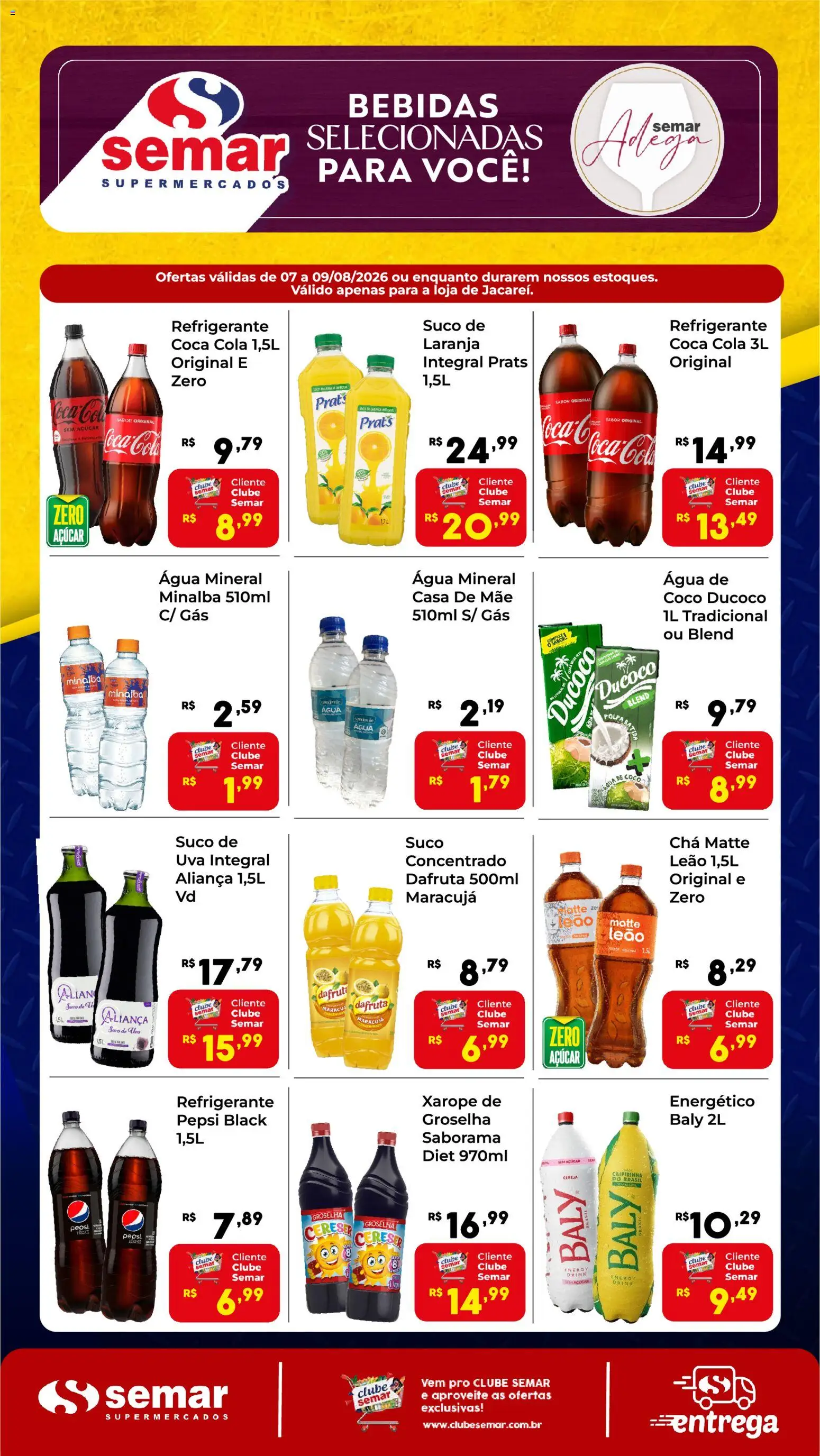 Semar Supermercado Folheto - válido de 07/08/2026 | Página: 1 | Produtos: Uva, Aliança, Xarope, Água