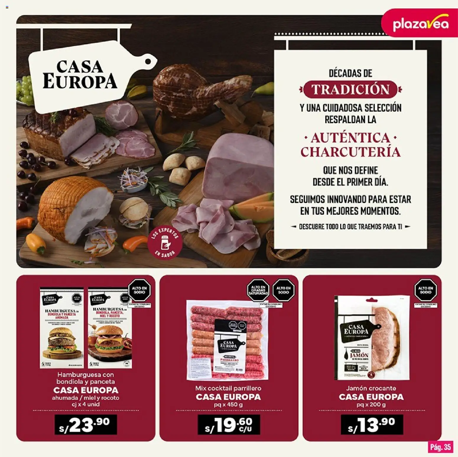 Catálogo Plaza Vea válido desde 01/09/2026 | Página: 35 | Productos: Hamburguesas, Hamburguesa, Jamón