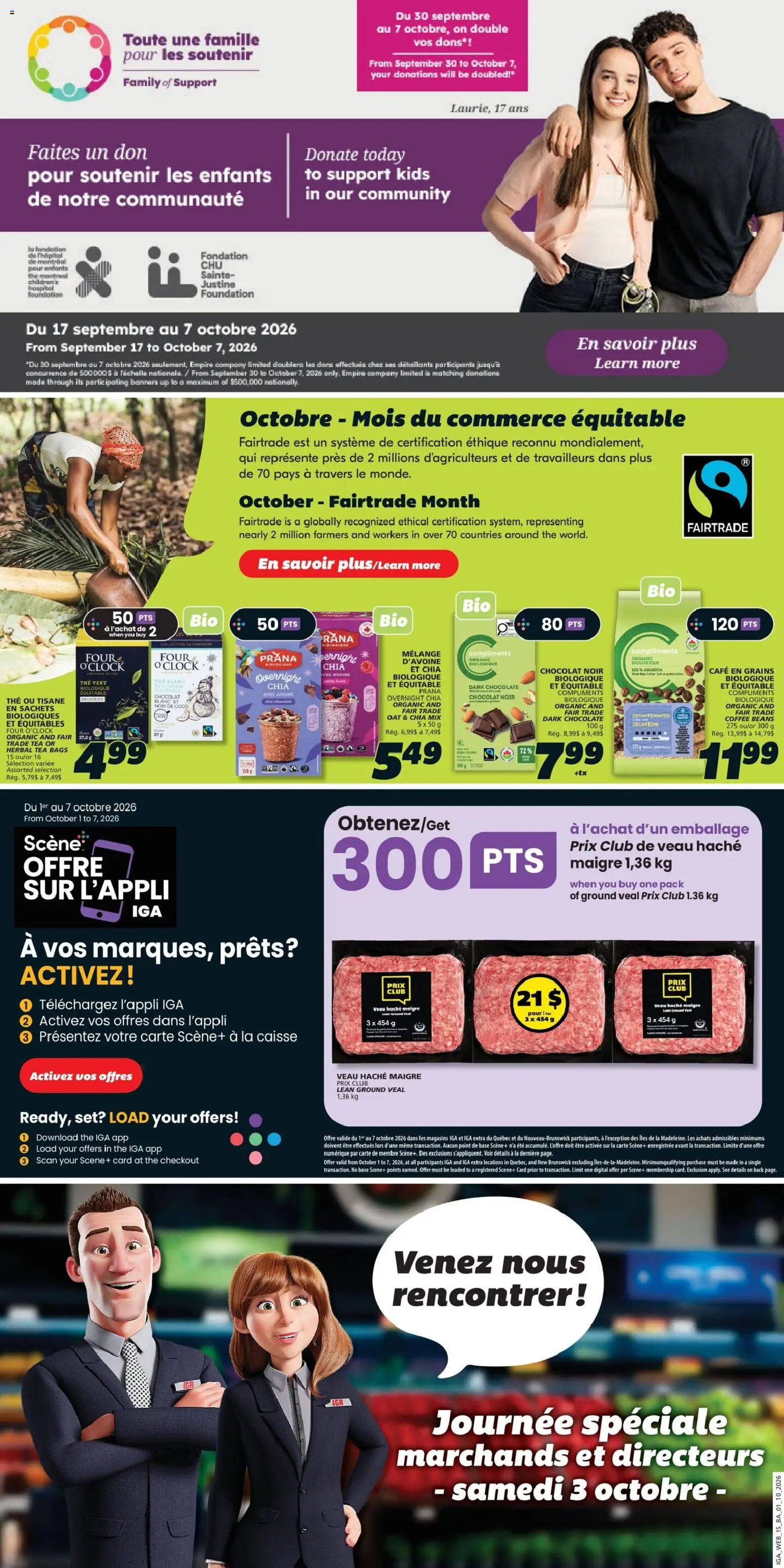 IGA flyer valid from Oct 1, 2026 | Page: 18 | Products: Veal, Coffee beans, Coffee, Chocolate