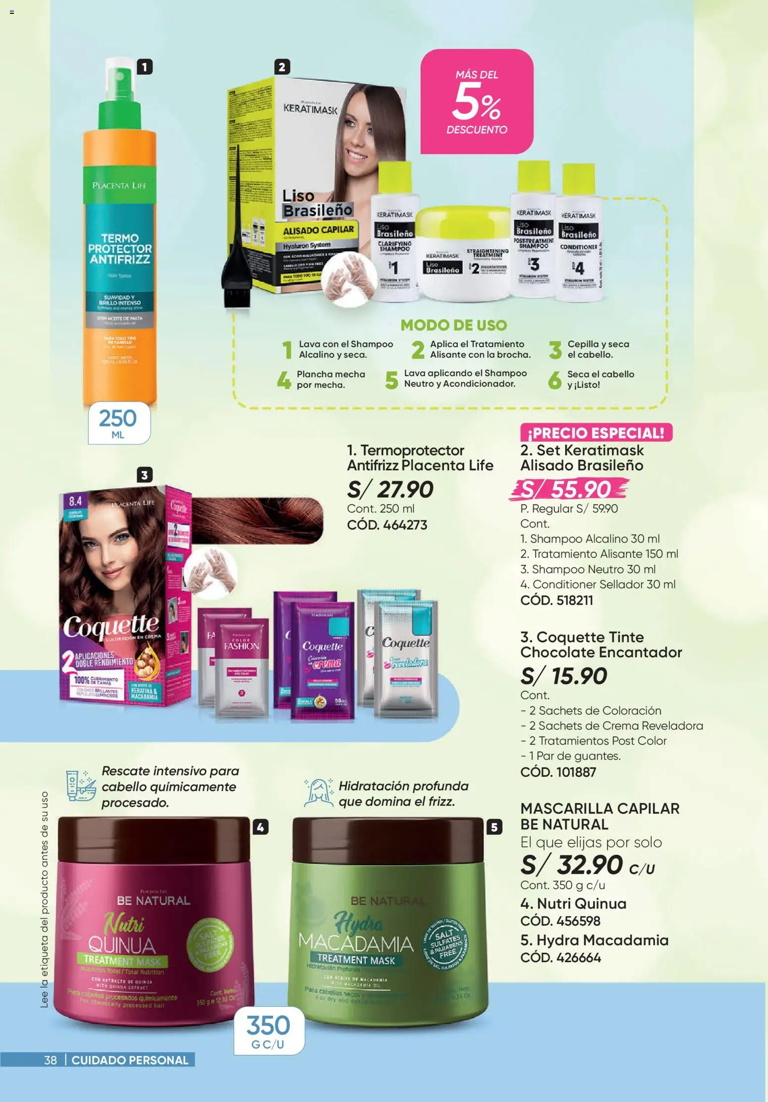Catálogo Azzorti válido desde 14/08/2026 | Página: 38 | Productos: Shampoo, Aceite, Chocolate, Crema