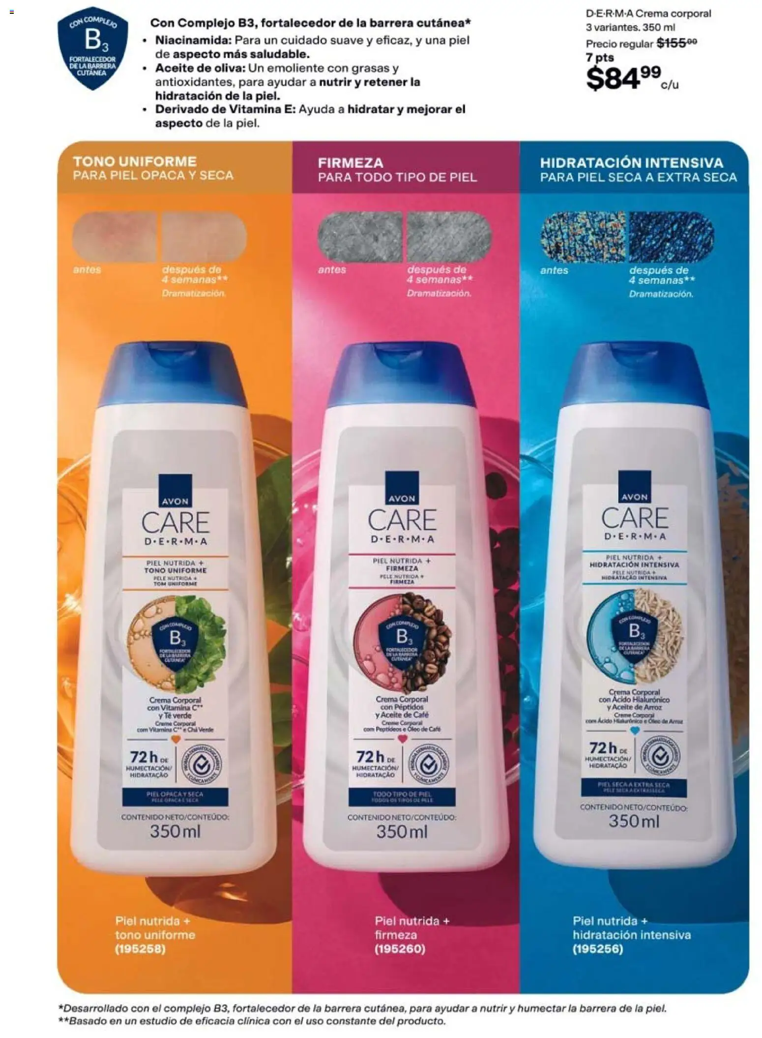 Nuevas ofertas de AVON válidas en toda la República Mexicana desde el 21/08/2026. ¡Encuentra las mejores ofertas en AVON campaña 13 2026! | Página: 135 | Productos: Aceite de oliva, Arroz, Té, Crema corporal