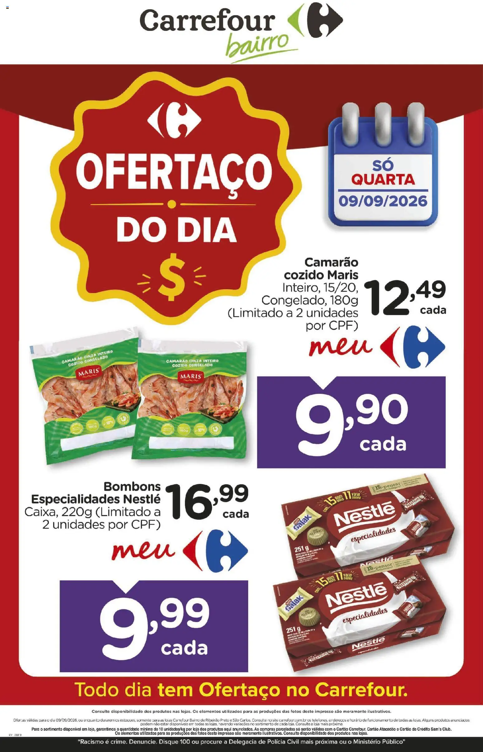 Carrefour Bairro Folheto - válido de 09/09/2026 | Página: 1 | Produtos: Especialidades, Camarão