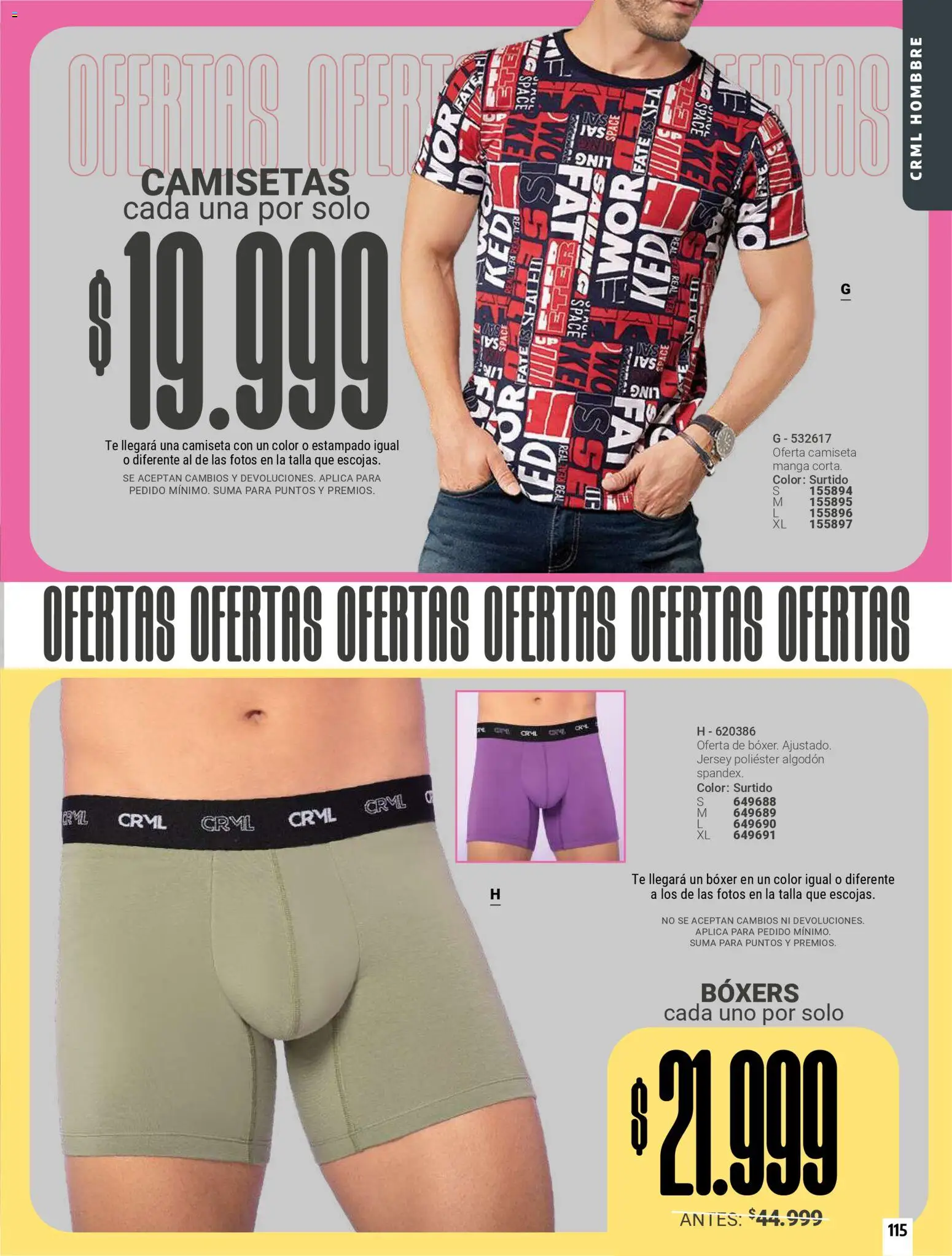 Carmel revista - valida desde el 01/04/2026 | Página: 115 | Productos: Té, Algodón, Boxers, Camiseta