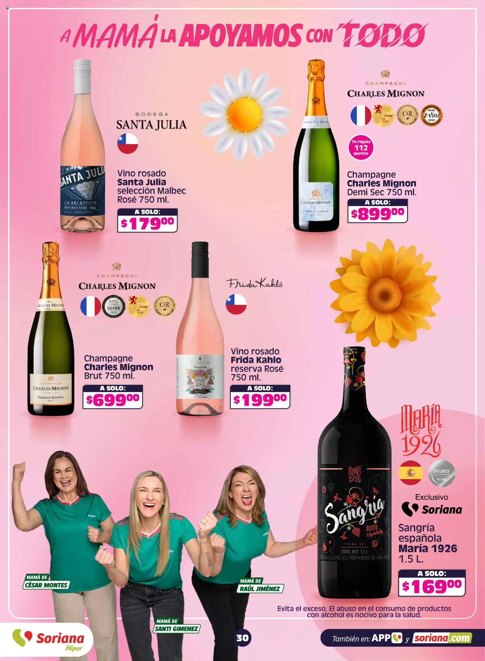Nuevas ofertas de Soriana válidas en toda la República Mexicana desde el 30.04.2026. ¡Encuentra las mejores ofertas en Soriana A mamá la apoyamos con todo Híper Nacional! | Página: 31 | Productos: Champagne, Vino, Té