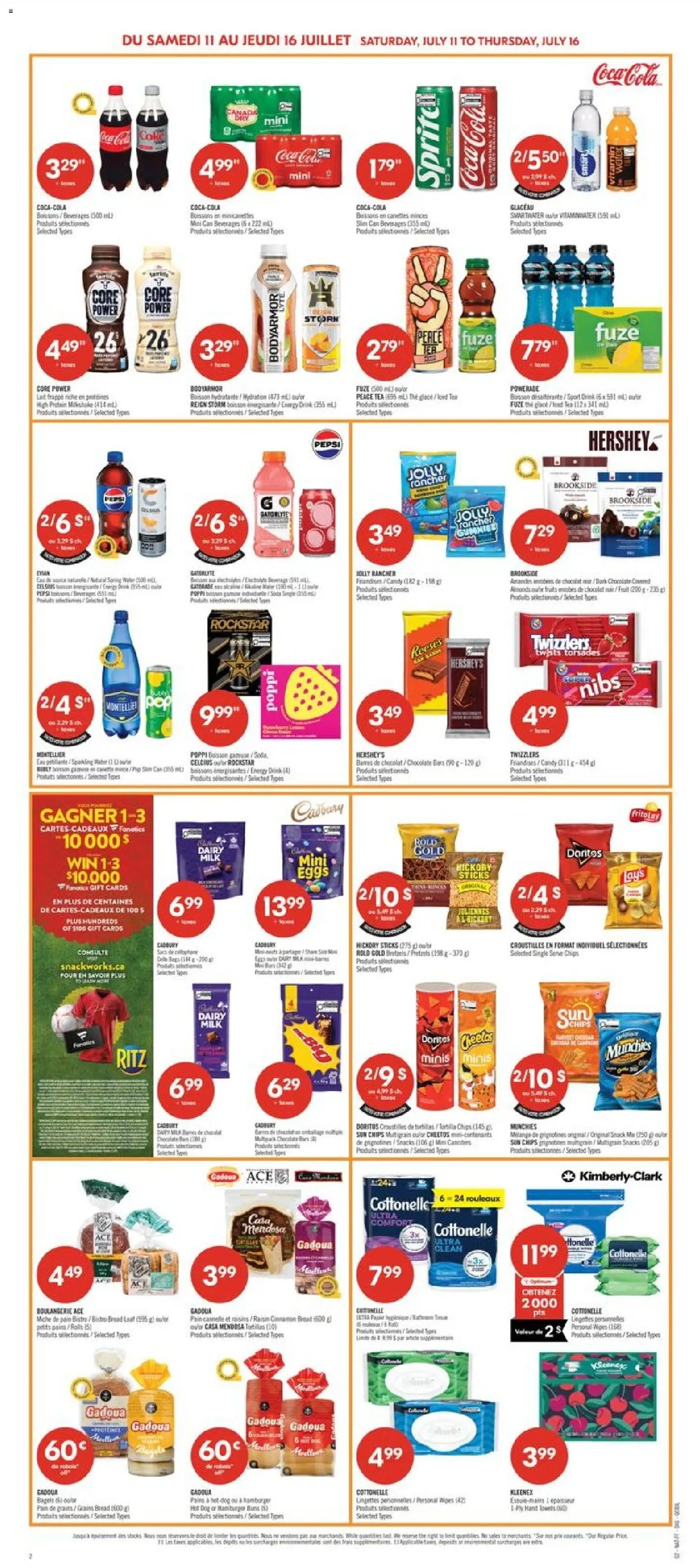 Pharmaprix flyer valid from Jul 11, 2026 | Page: 8 | Products: Tea, Chips, Milk, Chocolate