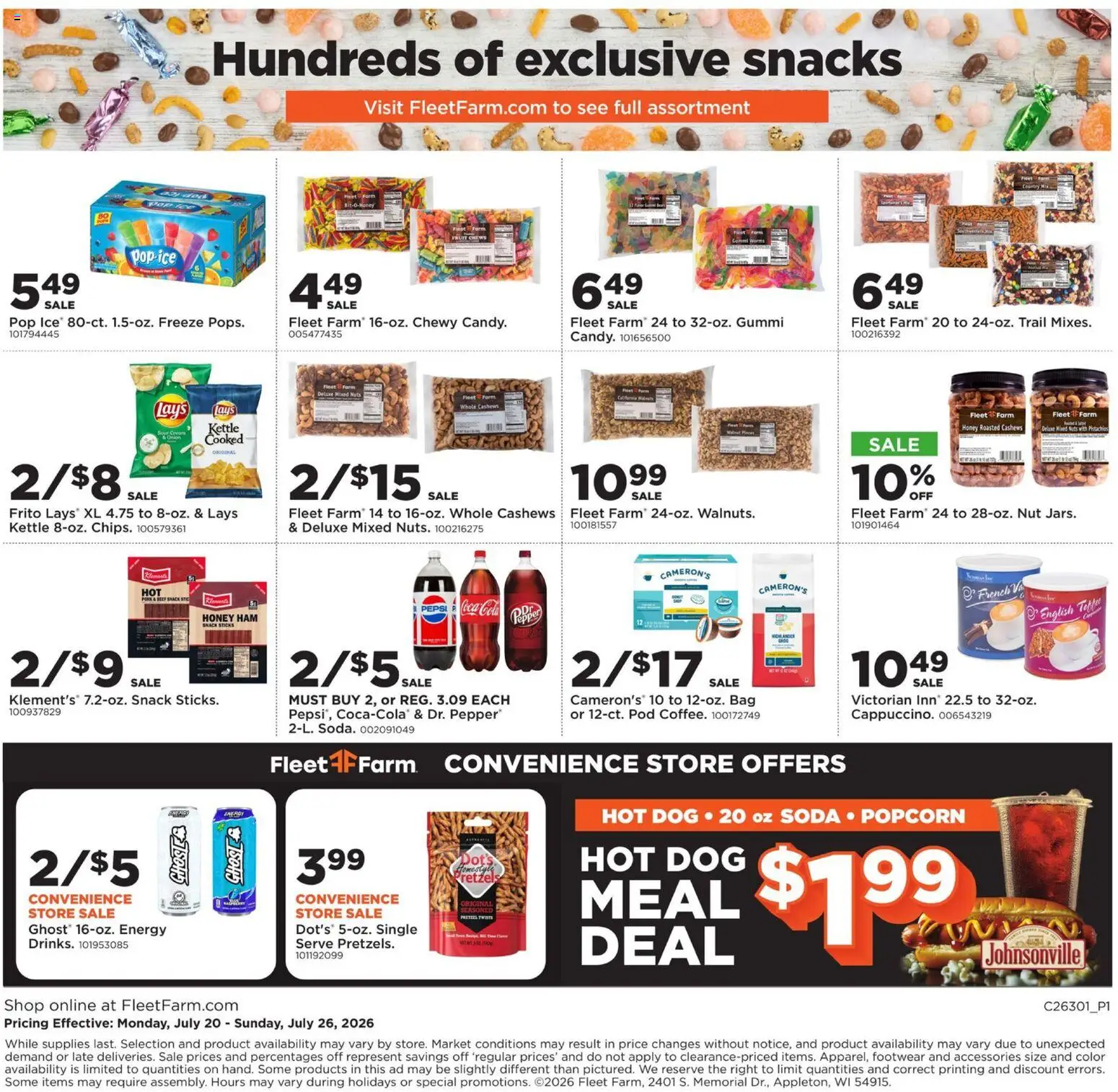 Mills Fleet Farm Weekly Ad - valid from 07/20/2026 | Page: 27 | Products: Ham, Beef, Pepper, Bag