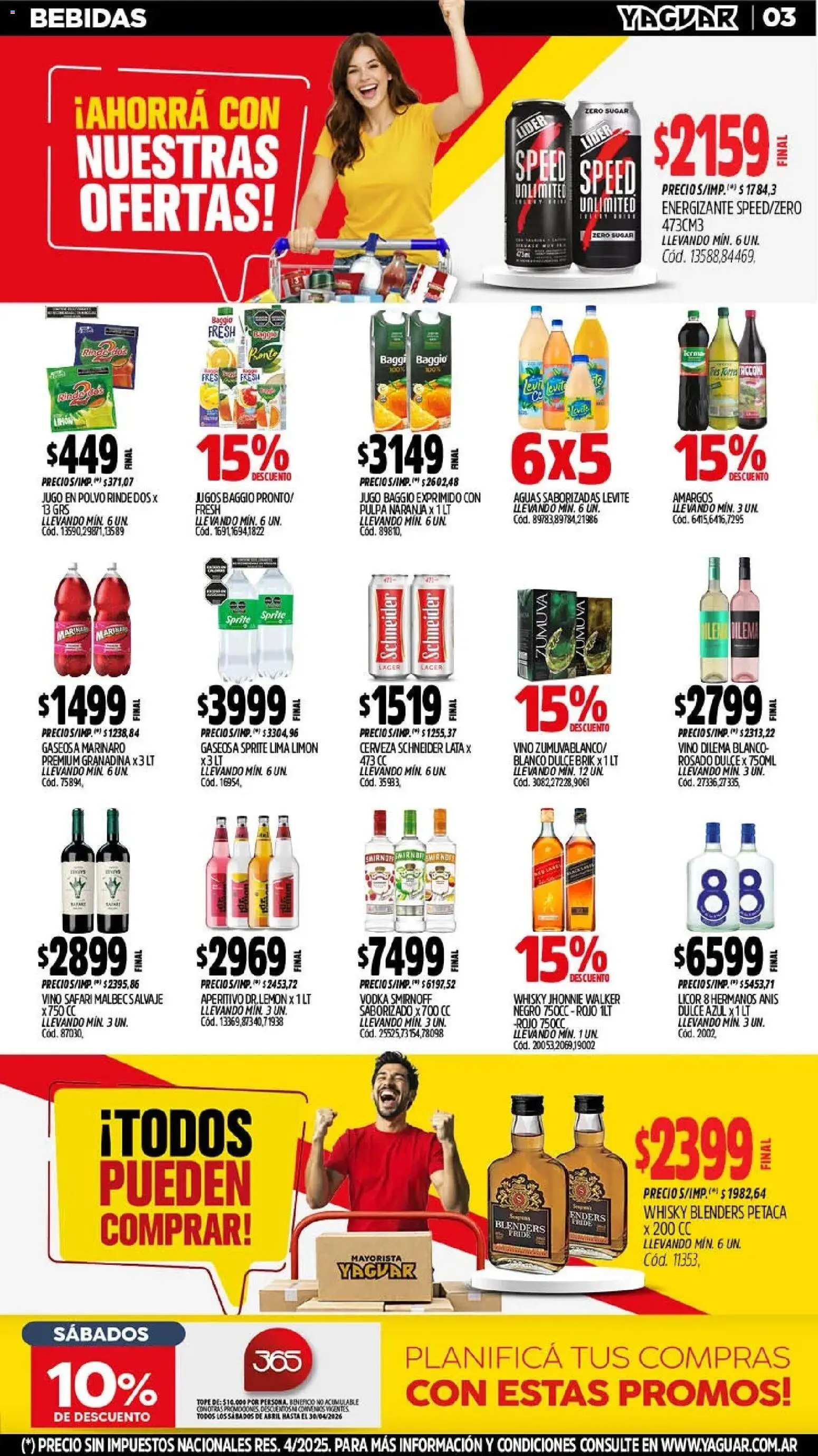 Yaguar - Oferta Semanal Salta │ válido desde el 11.05.2026 | Página: 3 | Productos: Whisky, Polvo, Limón, Jugo