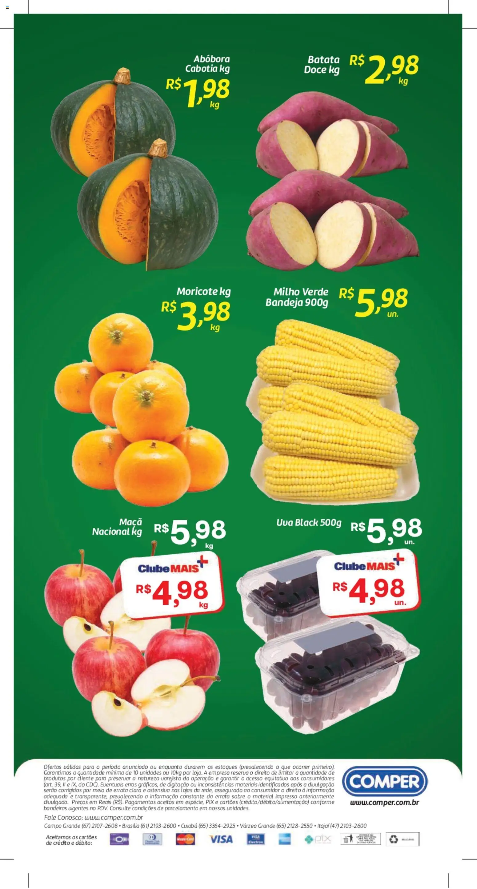 Comper Folheto - válido de 08/07/2026 | Página: 2 | Produtos: Abóbora, Milho verde, Bandeja, Batata