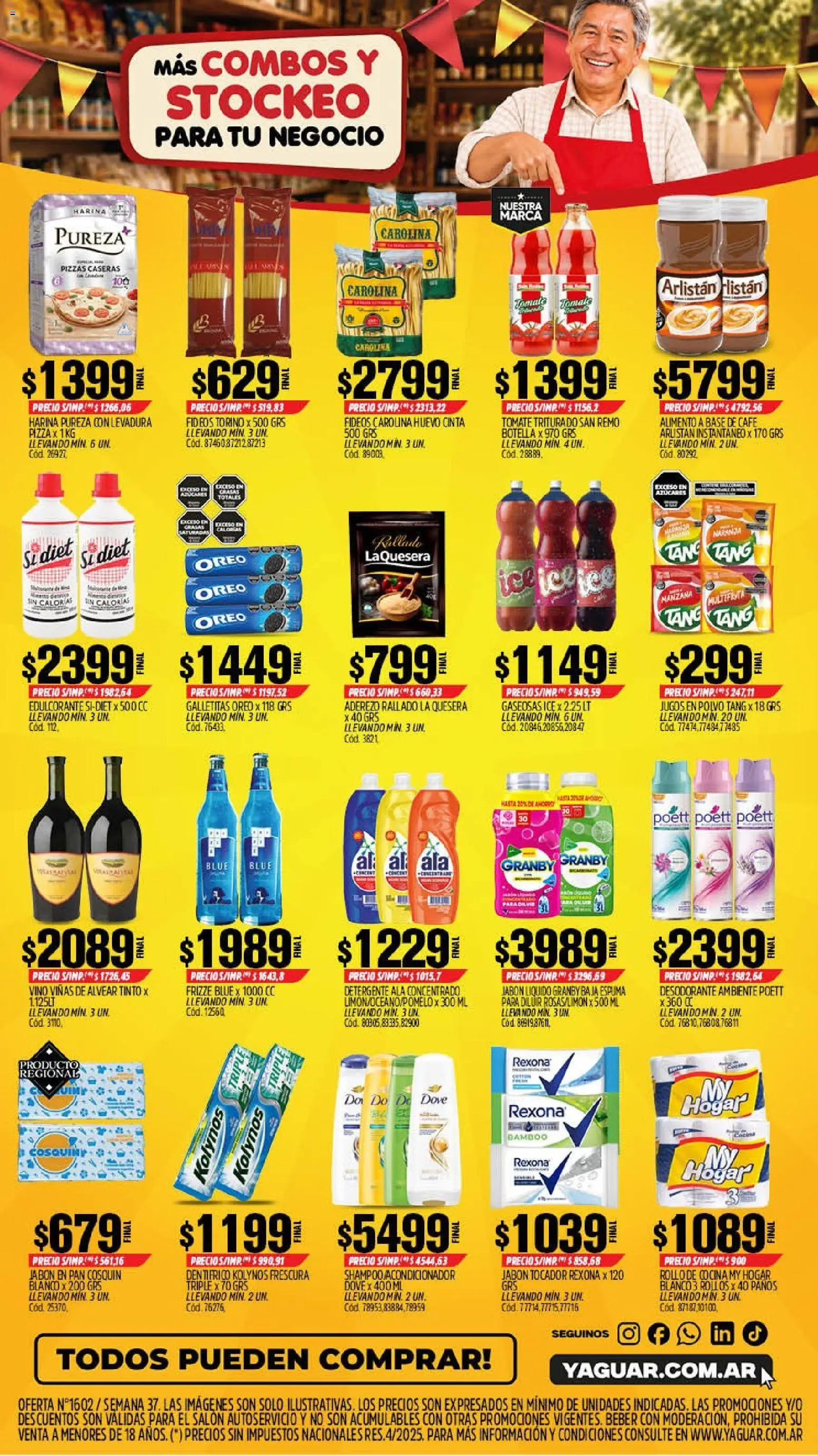 Yaguar - Oferta Semanal Salta │ válido desde el 07/09/2026 | Página: 2 | Productos: Polvo, Acondicionador, Desodorante, Pan