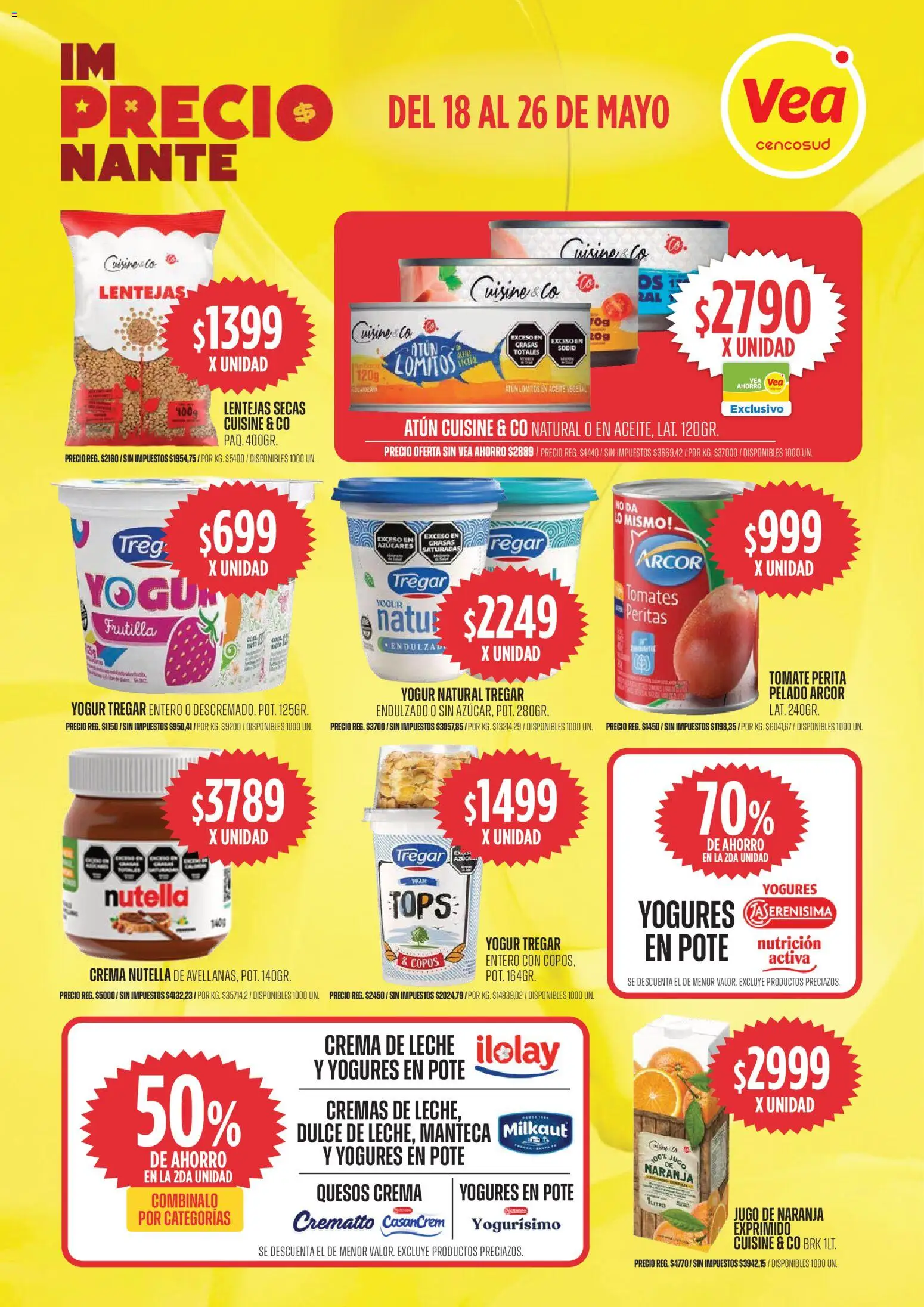 Vea ofertas │ válido desde el 18.05.2026 | Página: 4 | Productos: Aceite, Yogur, Jugo, Crema