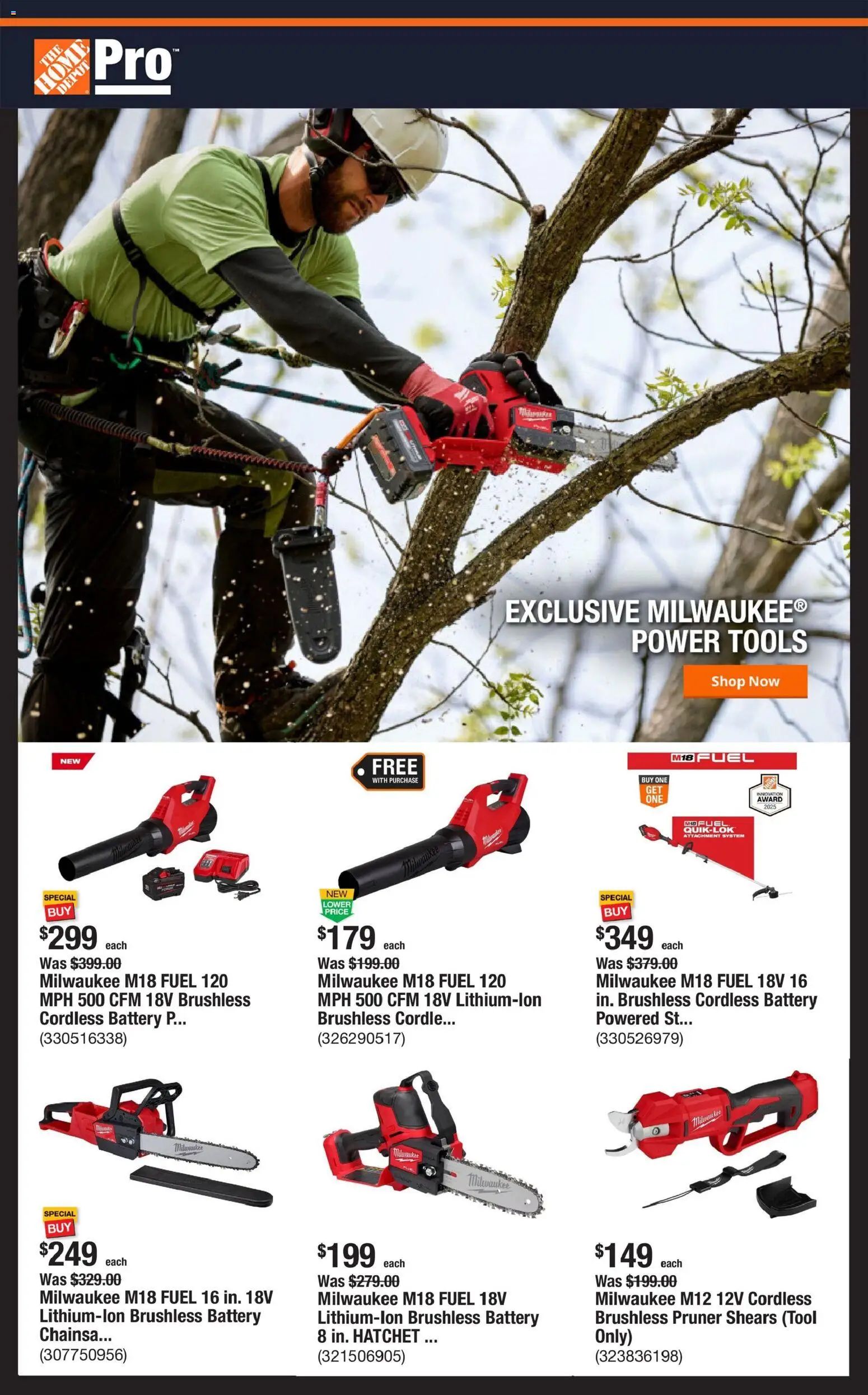 Home Depot Shop Pro Ad - CA - valid from 08.06.2026 | Page: 1 | Products: Pruner, Battery