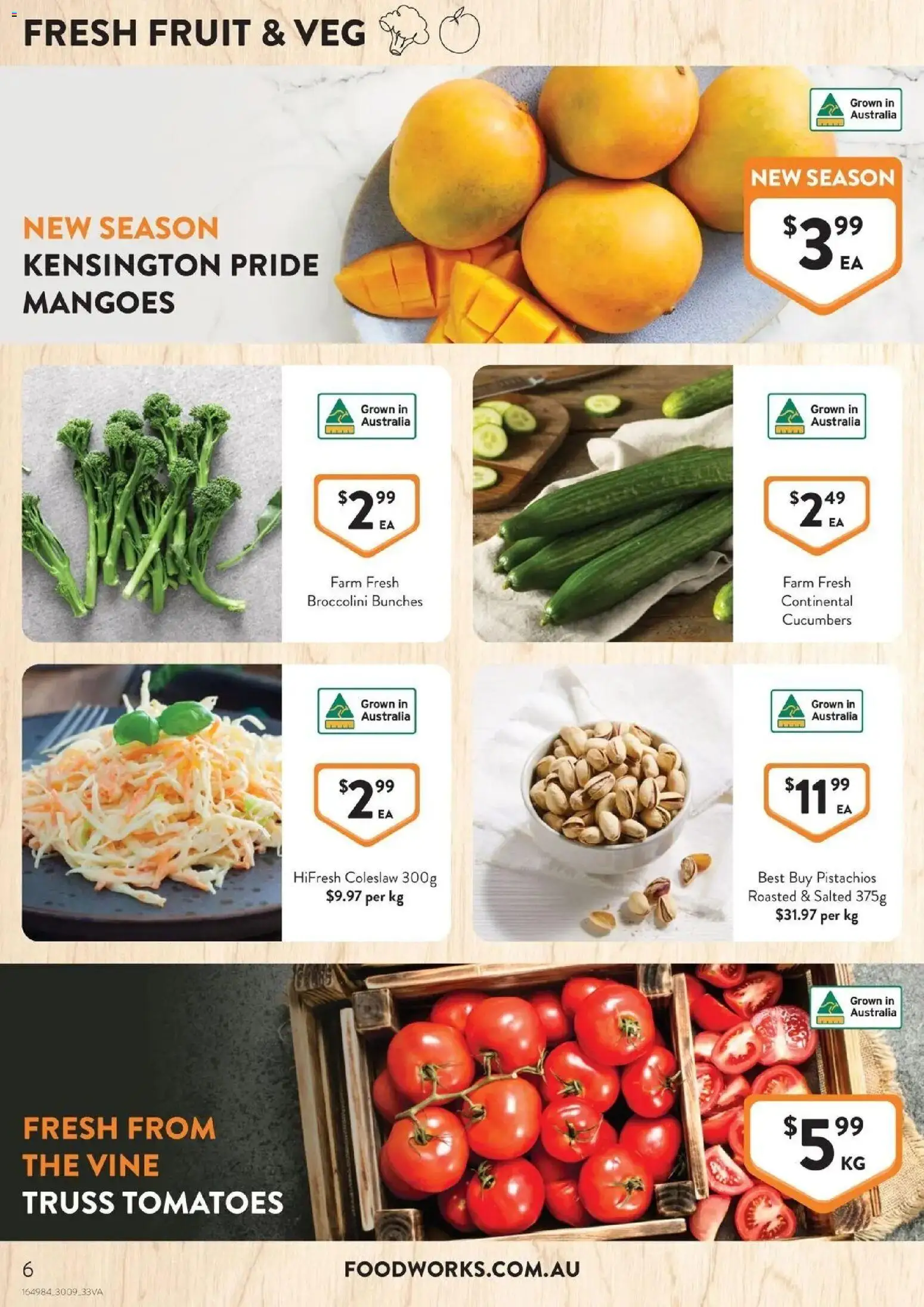 Foodworks catalogue NSW - 30/09/2026 > weekly / monthly specials | Page: 6 | Products: Tomatoes, Cucumbers, Fruit, Pistachios