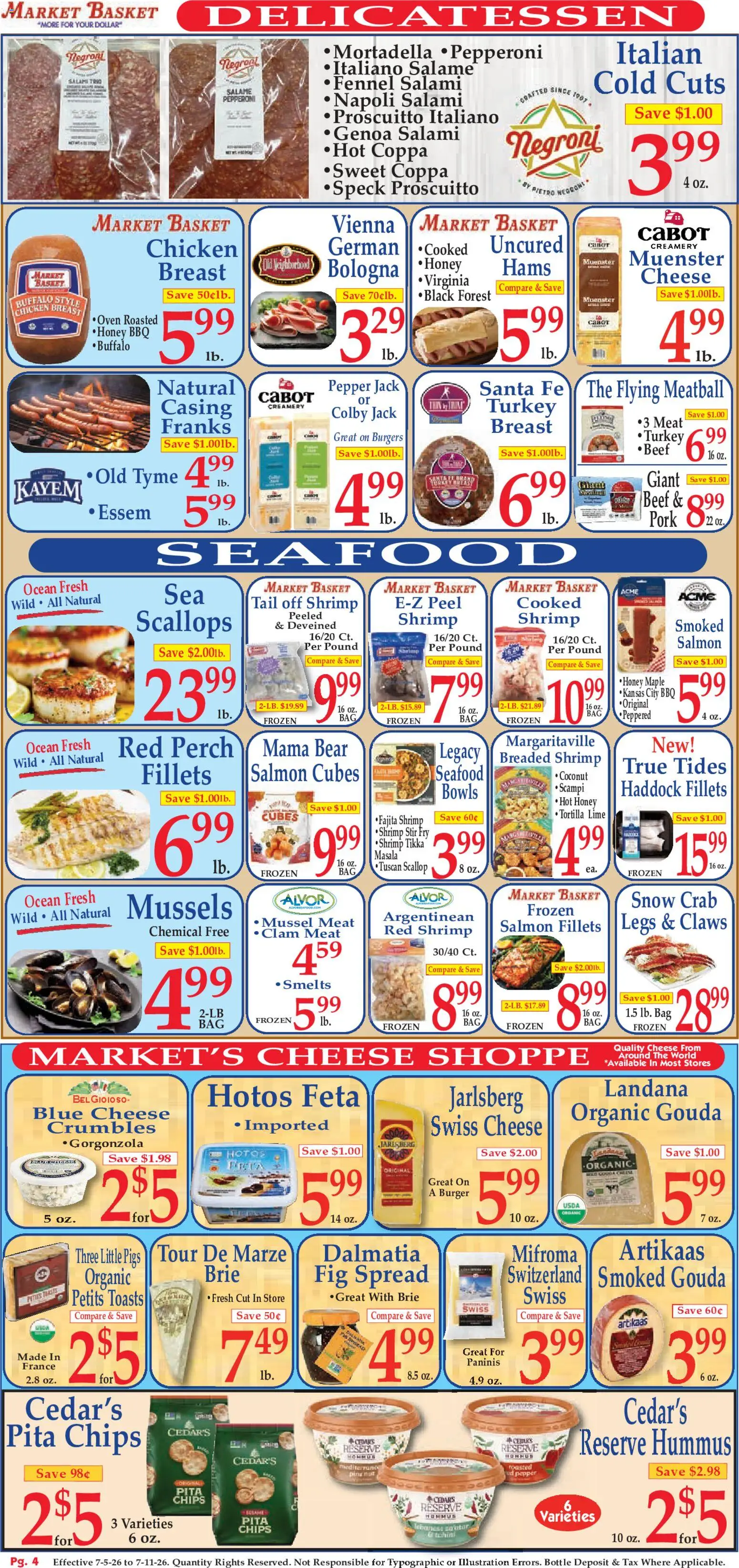 Market Basket Ad - valid from 07/05/2026 | Page: 4 | Products: Salami, Beef, Seafood, Bag