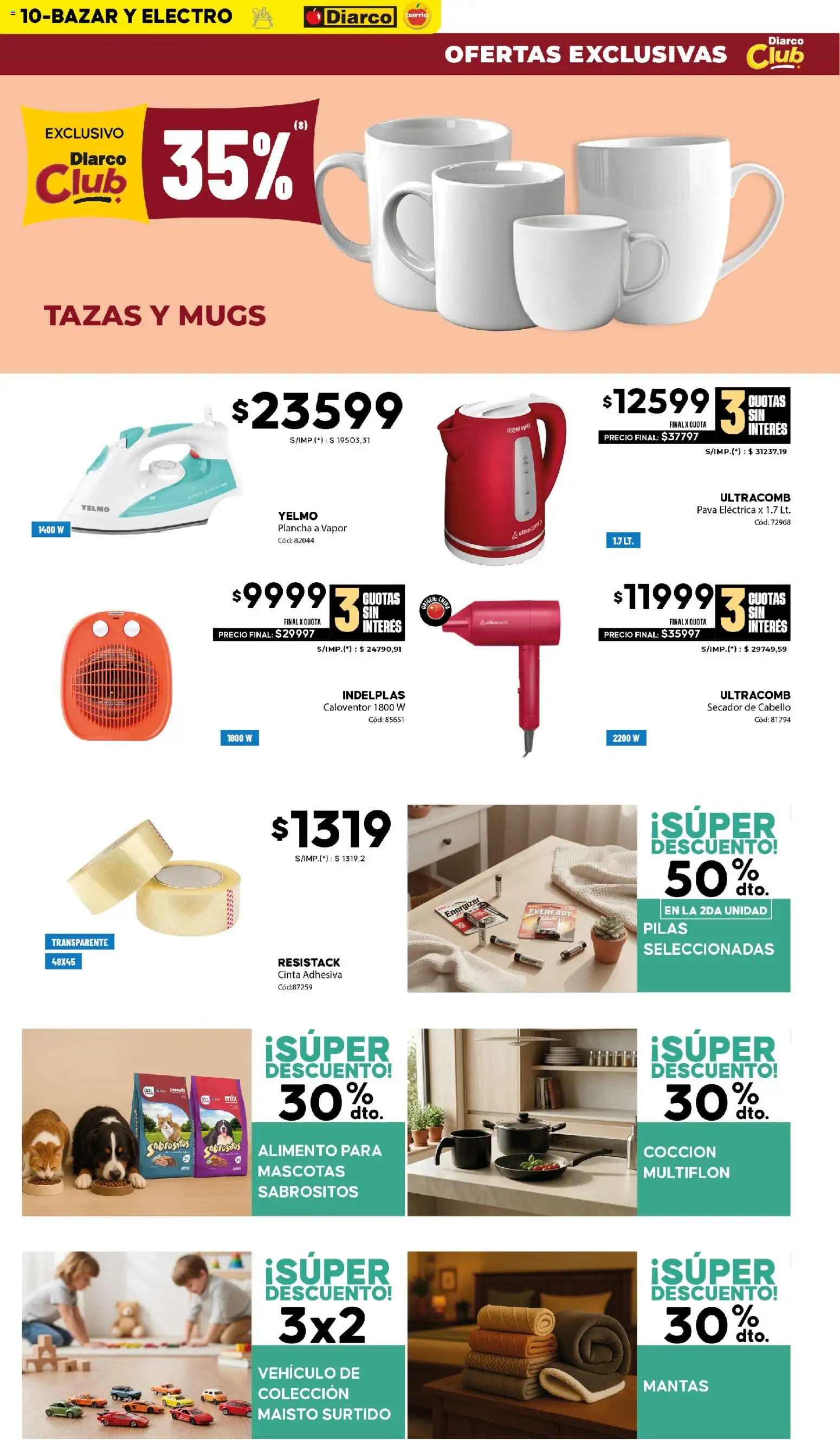 Diarco - Ofertas Diarco Barrio │ válido desde el 20/07/2026 | Página: 10 | Productos: Cinta, Pava, Pilas, Plancha