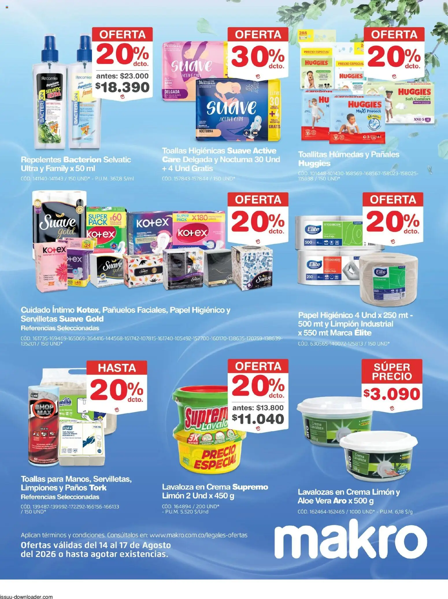 Makro revista - valida desde el 14/08/2026 | Página: 3 | Productos: Crema, Limón, Pañales, Hoja