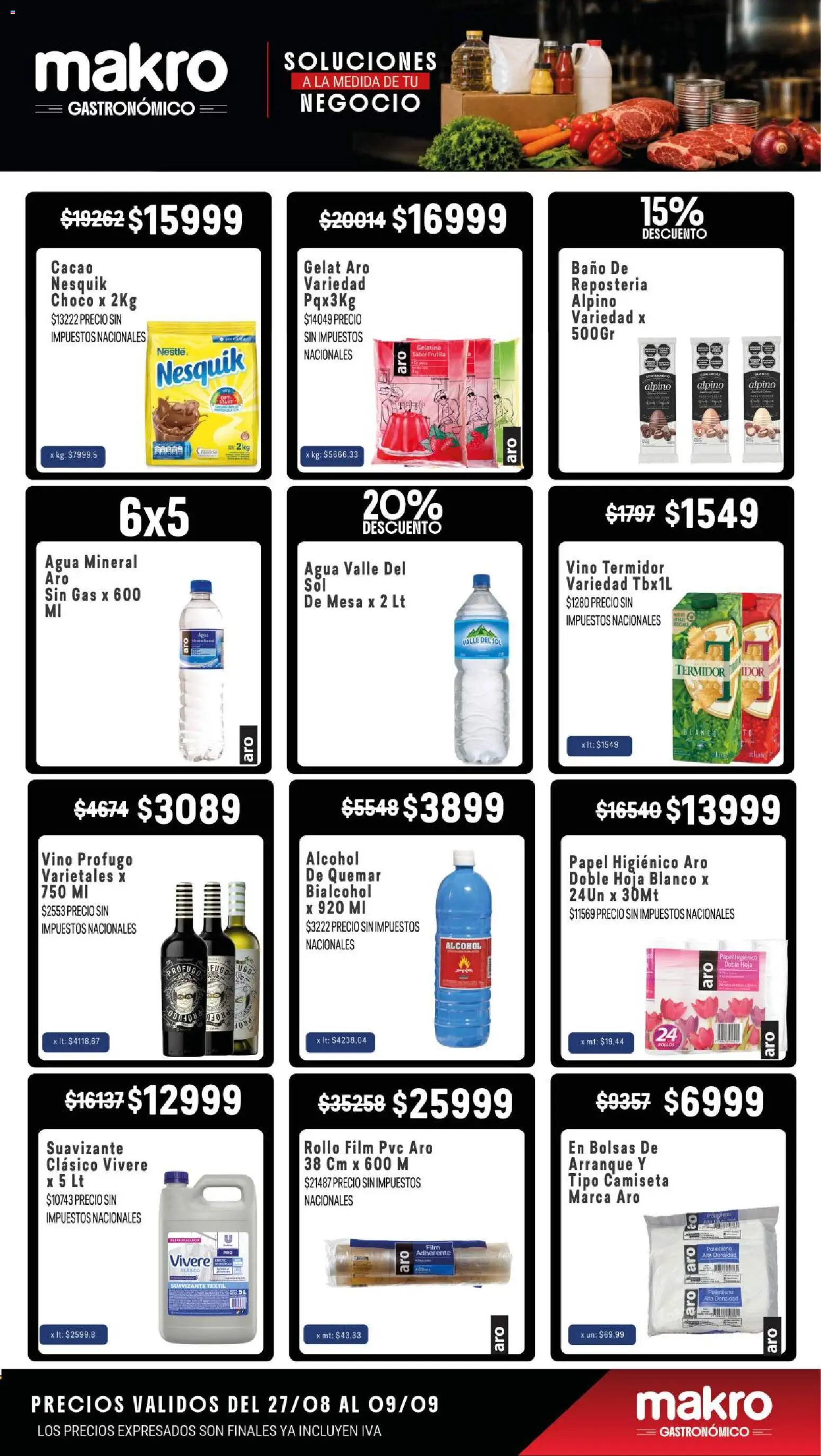 Makro Ofertas GASTRONÓMICO │ válido desde el 27/08/2026 | Página: 5 | Productos: Camiseta, Tofu, Vino, Cacao