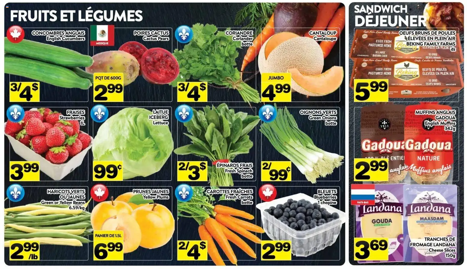Pa Supermarché flyer valid from Jul 20, 2026 | Page: 2 | Products: Strawberries, Cucumbers, Cheese, Eggs