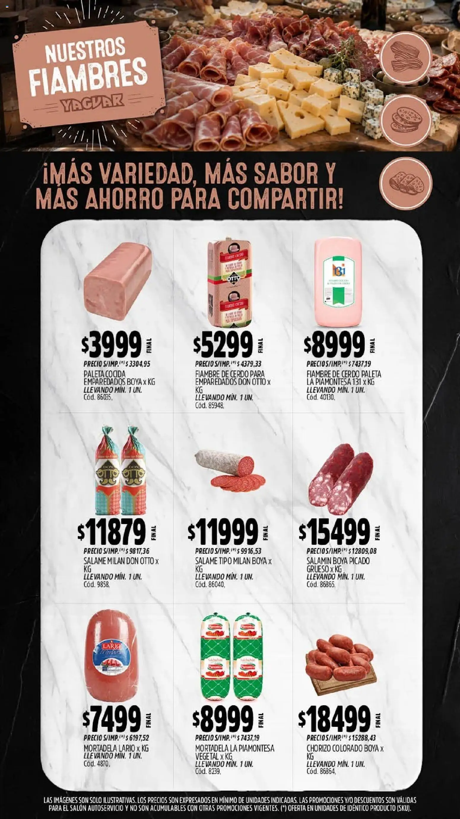 Yaguar - Oferta Semanal Salta │ válido desde el 27/07/2026 | Página: 10 | Productos: Mortadela, Paleta, Salame, Cerdo