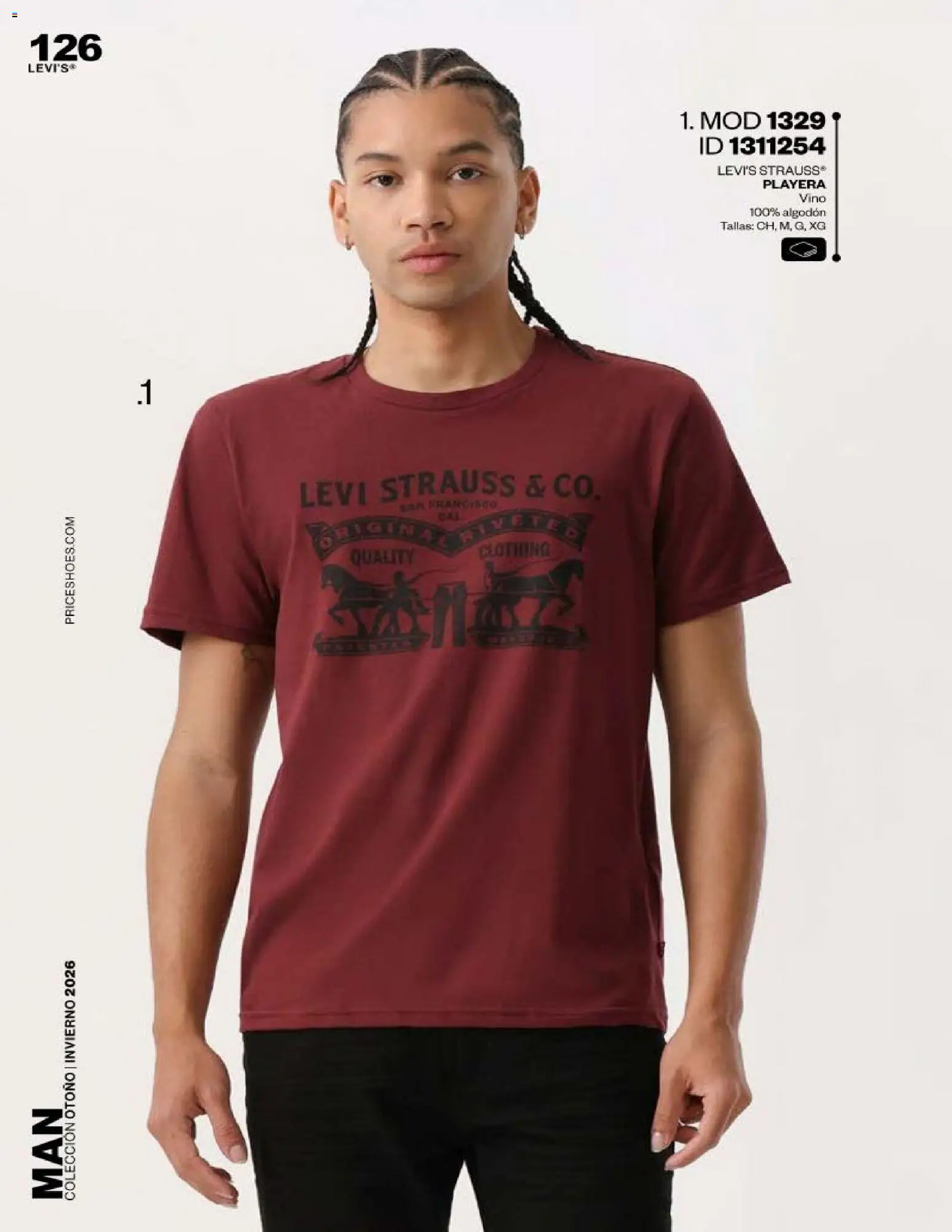 Nuevas ofertas de Price Shoes válidas en toda la República Mexicana desde el 01/09/2026. ¡Encuentra las mejores ofertas en Price Shoes catálogo Man! | Página: 126 | Productos: Algodón, Playera, Vino
