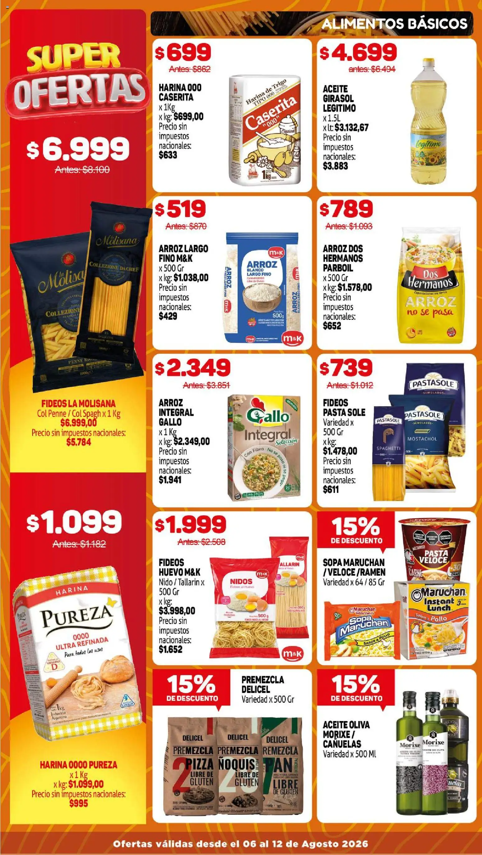 Makro ofertas │ válido desde el 06/08/2026 | Página: 5 | Productos: Pollo, Harina, Aceite, Spaghetti