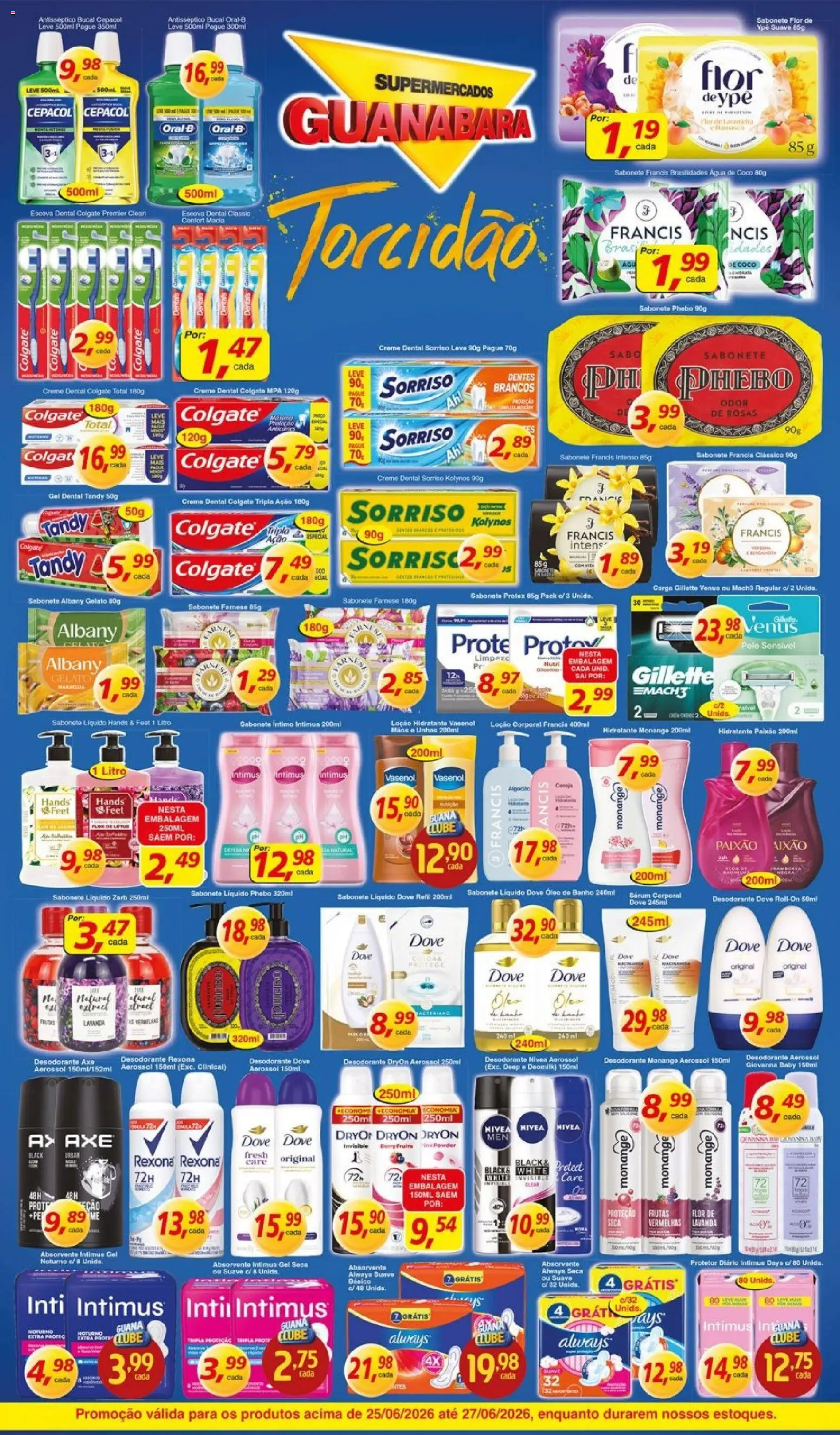 Supermercados Guanabara Folheto - válido de 25/06/2026 | Página: 13 | Produtos: Creme dental colgate total, Coco, Sabonete, Sabonete líquido