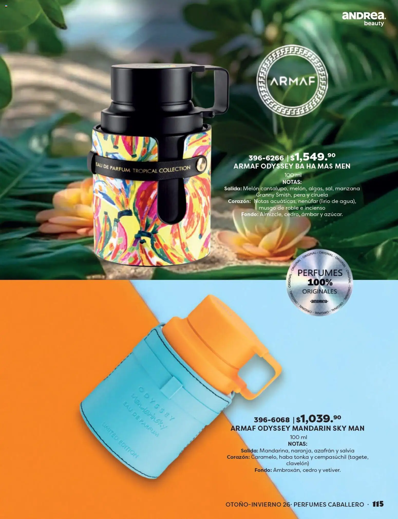 Nuevas ofertas de Andrea válidas en toda la República Mexicana desde el 23/08/2026. ¡Encuentra las mejores ofertas en Andrea catálogo Beauty! | Página: 115 | Productos: Pera, Melón, Manzana, Perfumes