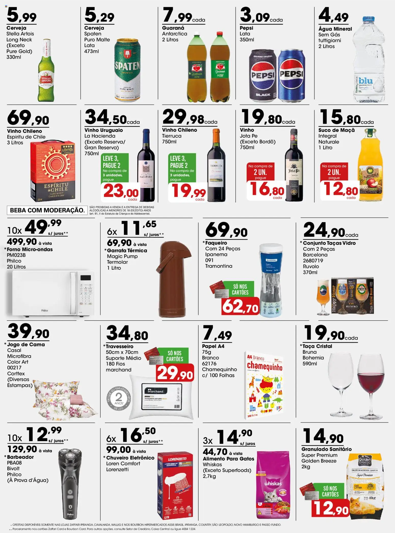 Zaffari Folheto - válido de 03/08/2026 | Página: 3 | Produtos: Barbeador, Guaraná, Taças, Cerveja