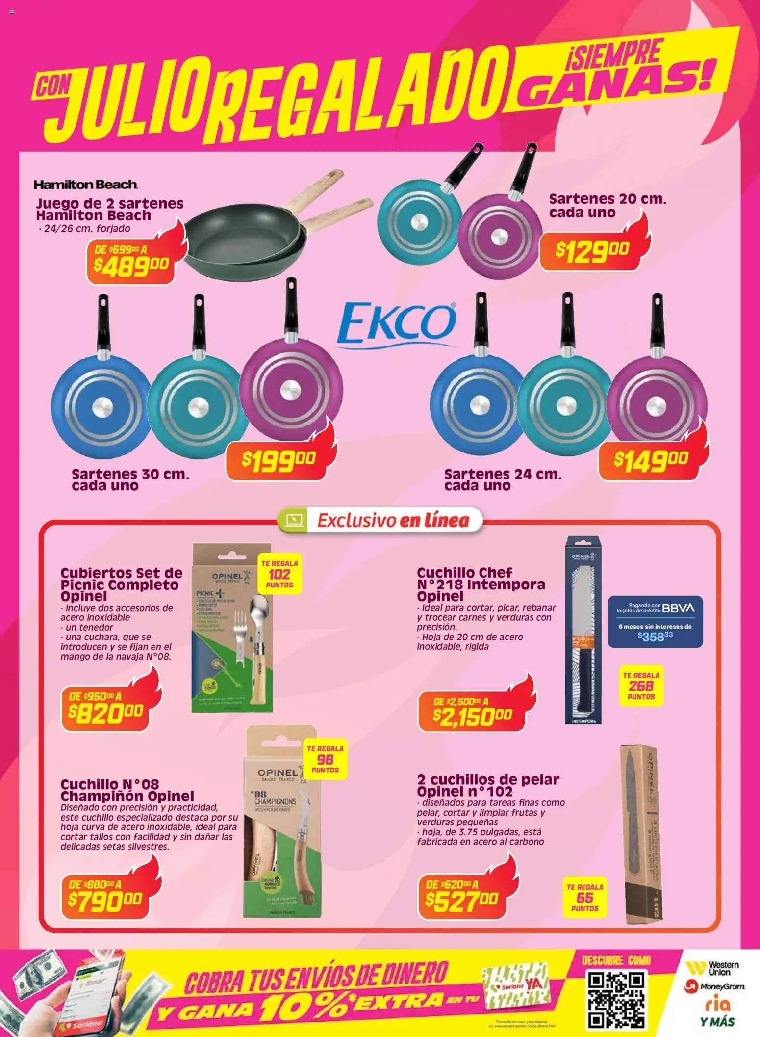 Nuevas ofertas de Soriana válidas en toda la República Mexicana desde el 03.06.2026. ¡Encuentra las mejores ofertas en Soriana Con Julio Regalado siempre ganas Híper Nacional! | Página: 27 | Productos: Navaja, Mango, Cuchillo, Té