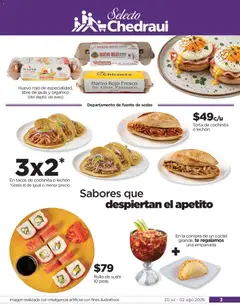 Vista previa de Chedraui folleto Por Ti ofertones de verano, nuevo folleto de la tienda, válido en México a partir del 20/07/2026 | Página: 3 | Productos: Fuente, Huevo, Mesa, Té