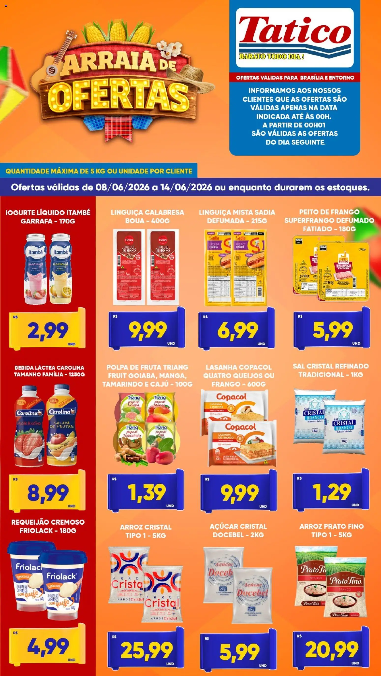 Tatico Folheto - válido de 08.06.2026 | Página: 2 | Produtos: Arroz, Salada, Requeijão, Peito de frango