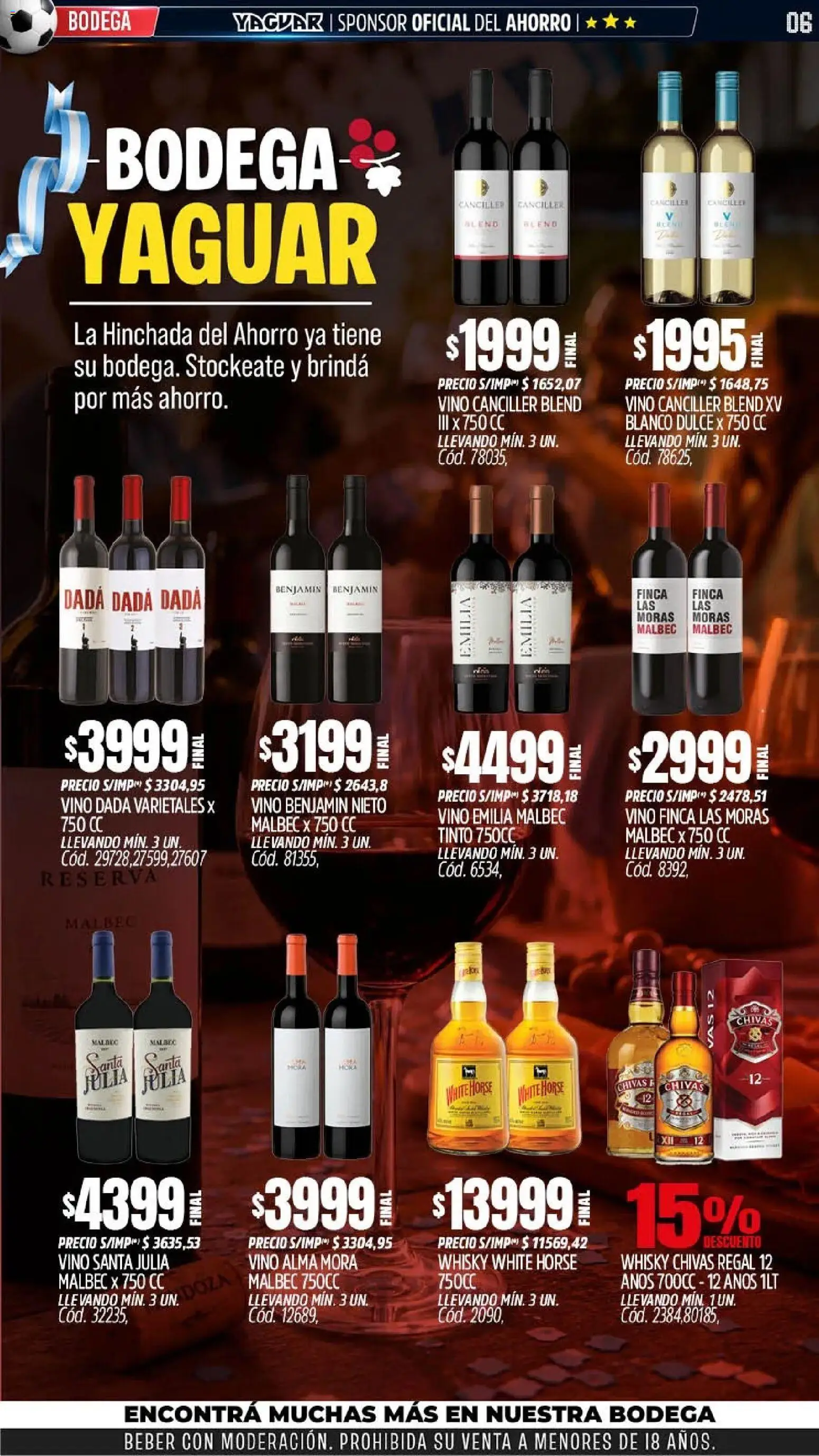 Yaguar - Oferta Semanal San Juan │ válido desde el 15.06.2026 | Página: 6 | Productos: Whisky, Vino