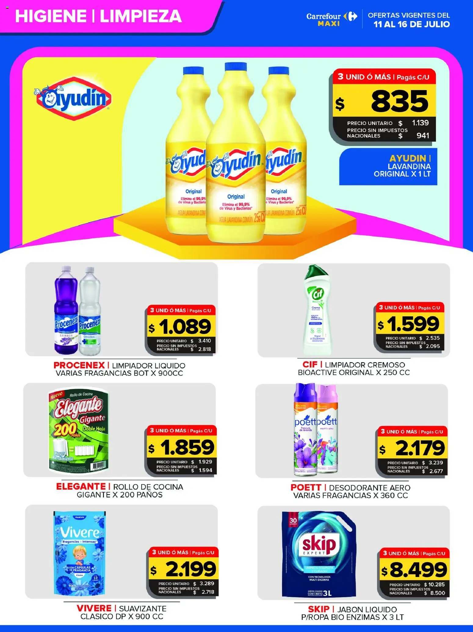 Carrefour Maxi catálogo │ válido desde el 11/07/2026 | Página: 4 | Productos: Jabón líquido, Desodorante, Agua, Crema