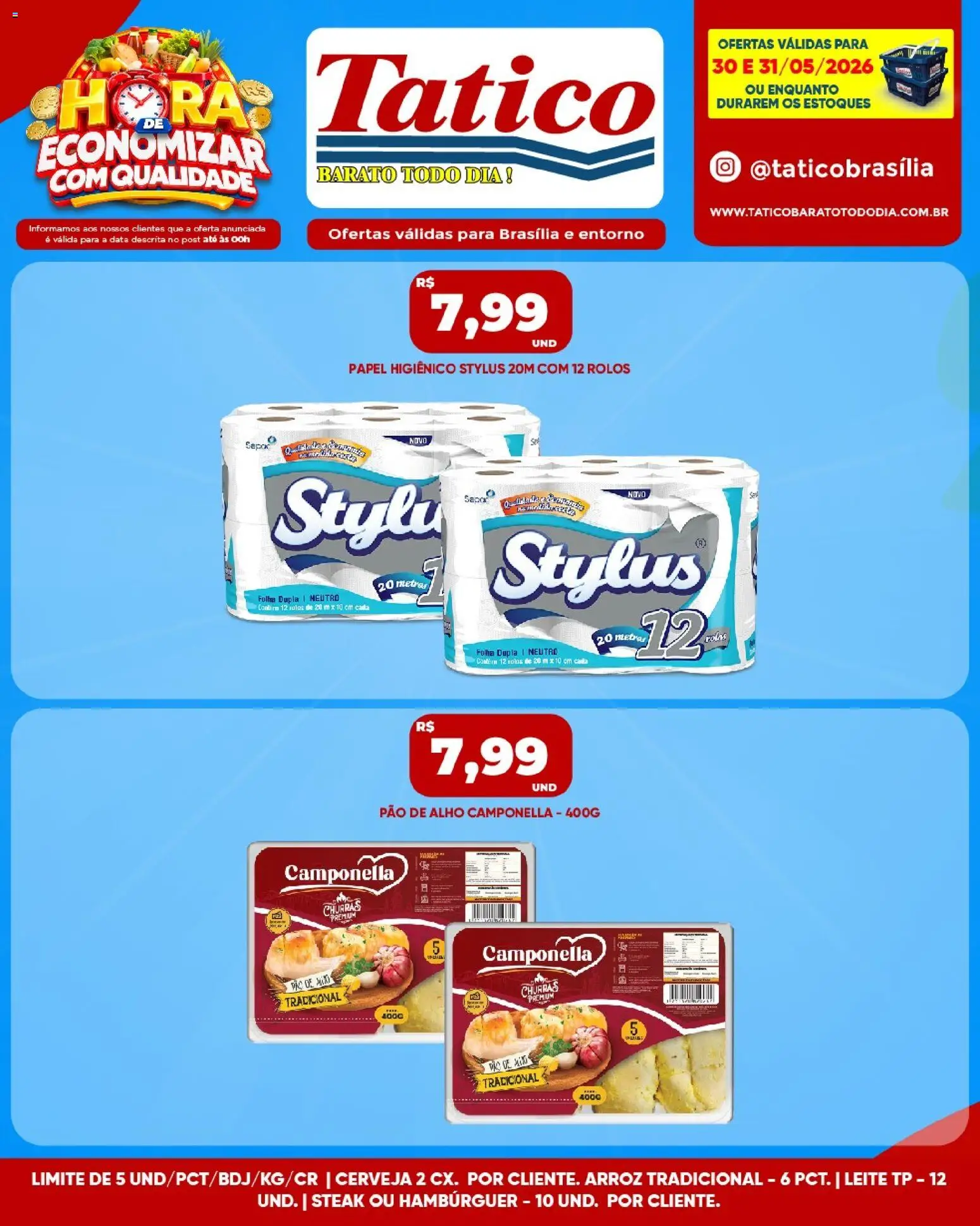 Tatico Folheto - válido de 30.05.2026 | Página: 7 | Produtos: Alho, Pao de alho, Leite, Papel higiênico