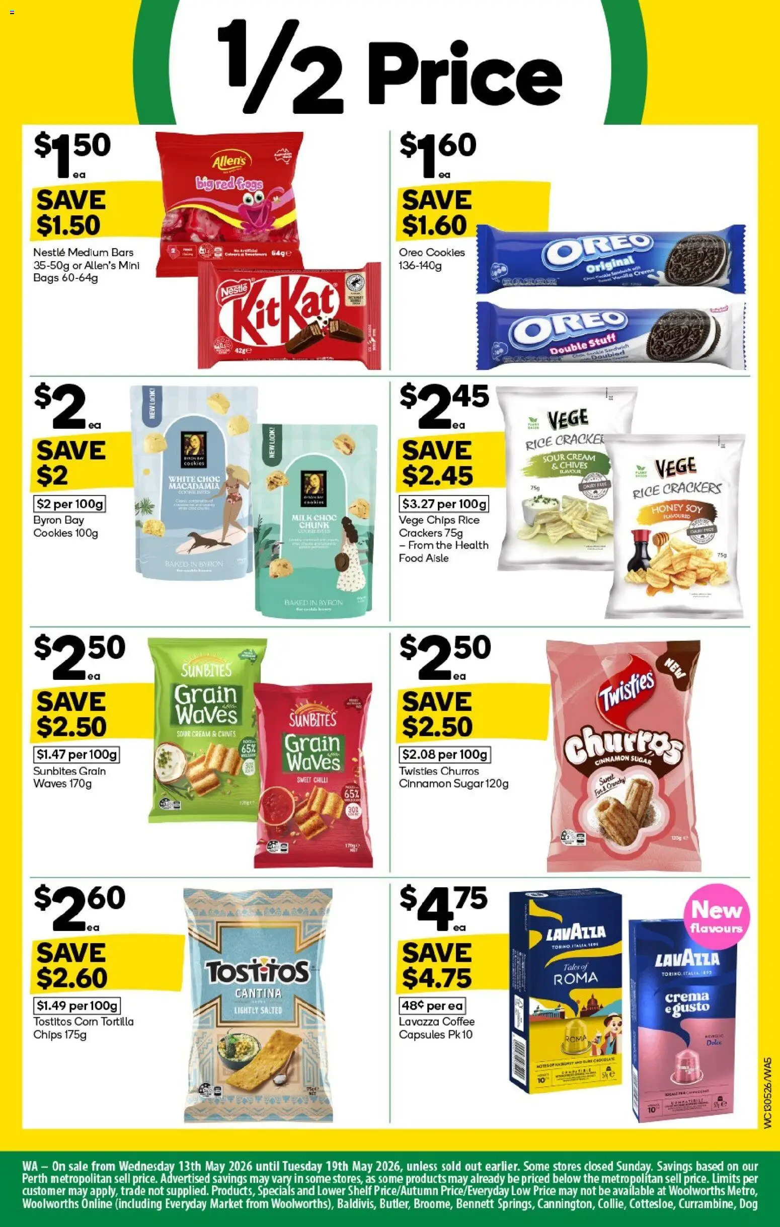 Woolworths catalogue - valid from 13.05.2026 | Page: 5 | Products: Milk, Chocolate, Honey, Chips
