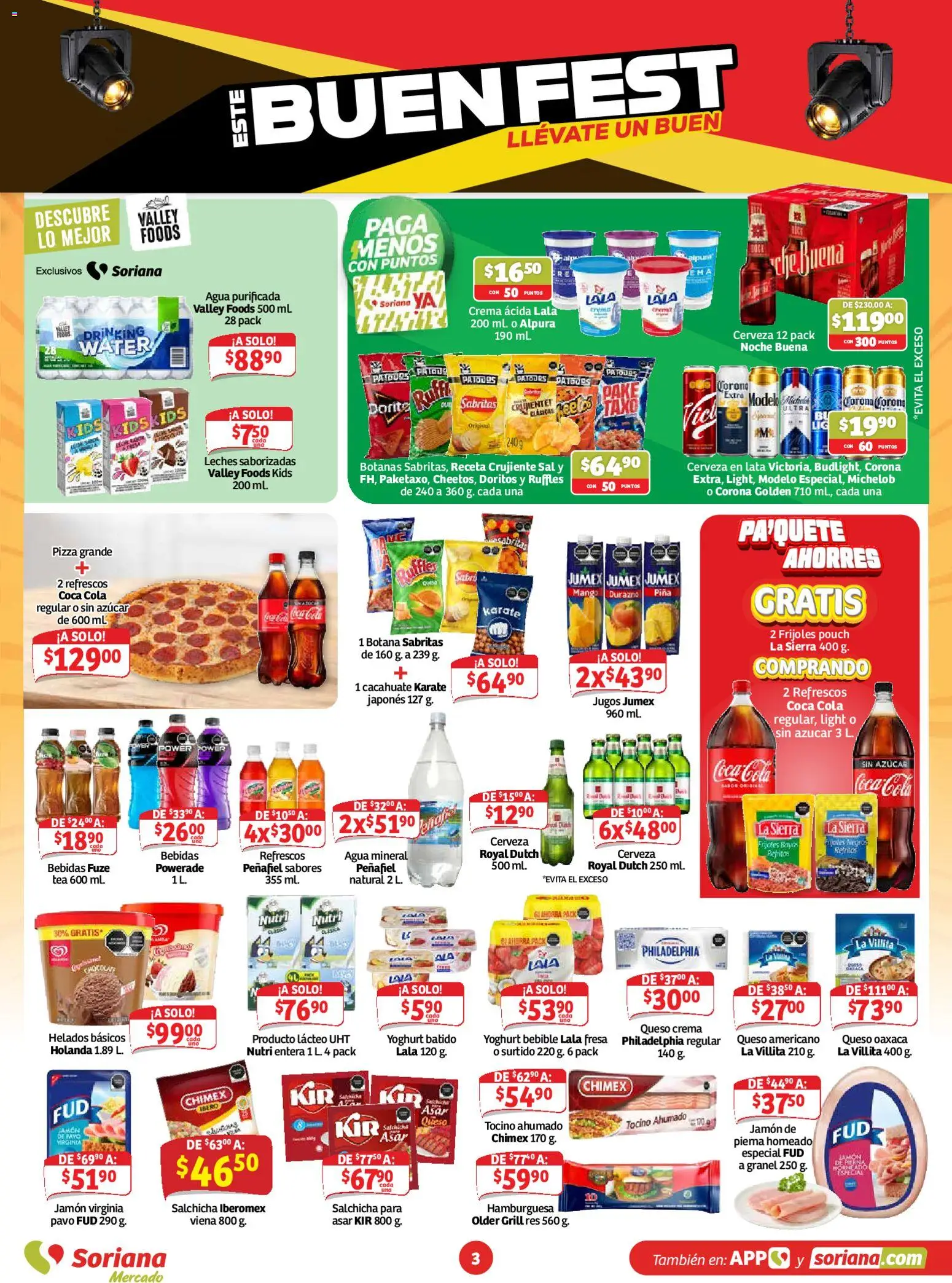 Nuevas ofertas de Soriana válidas en toda la República Mexicana desde el 30/10/2026. ¡Encuentra las mejores ofertas en Soriana Buen Fest Mercado! | Página: 3