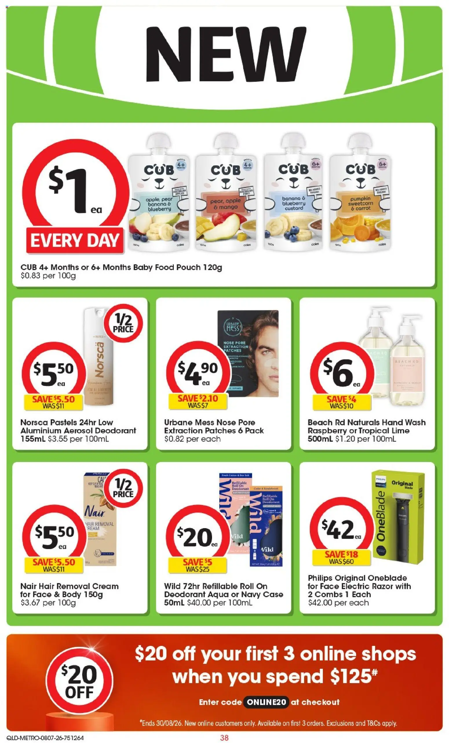 Coles catalogue - valid from 08/07/2026 | Page: 38 | Products: Cream, Baby food, Pumpkin, Combs