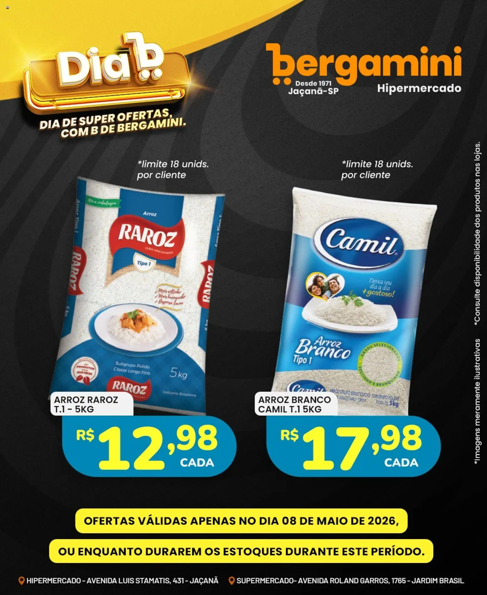 Supermercado Bergamini Folheto - válido de 08.05.2026 | Página: 6 | Produtos: Maiô, Arroz