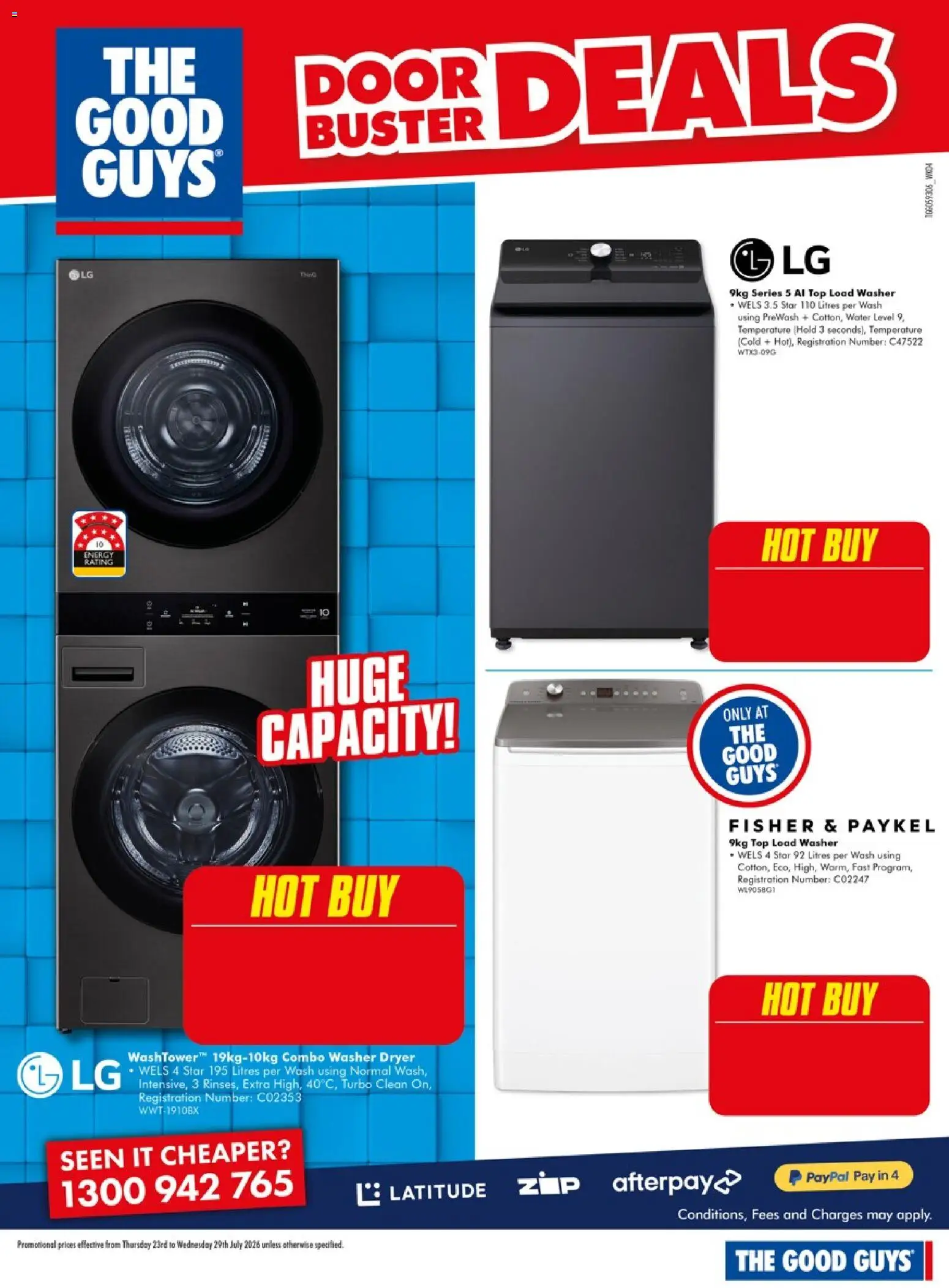 The Good Guys catalogue - valid from 23/07/2026 | Page: 14 | Products: Door, Water, Dryer, Washer