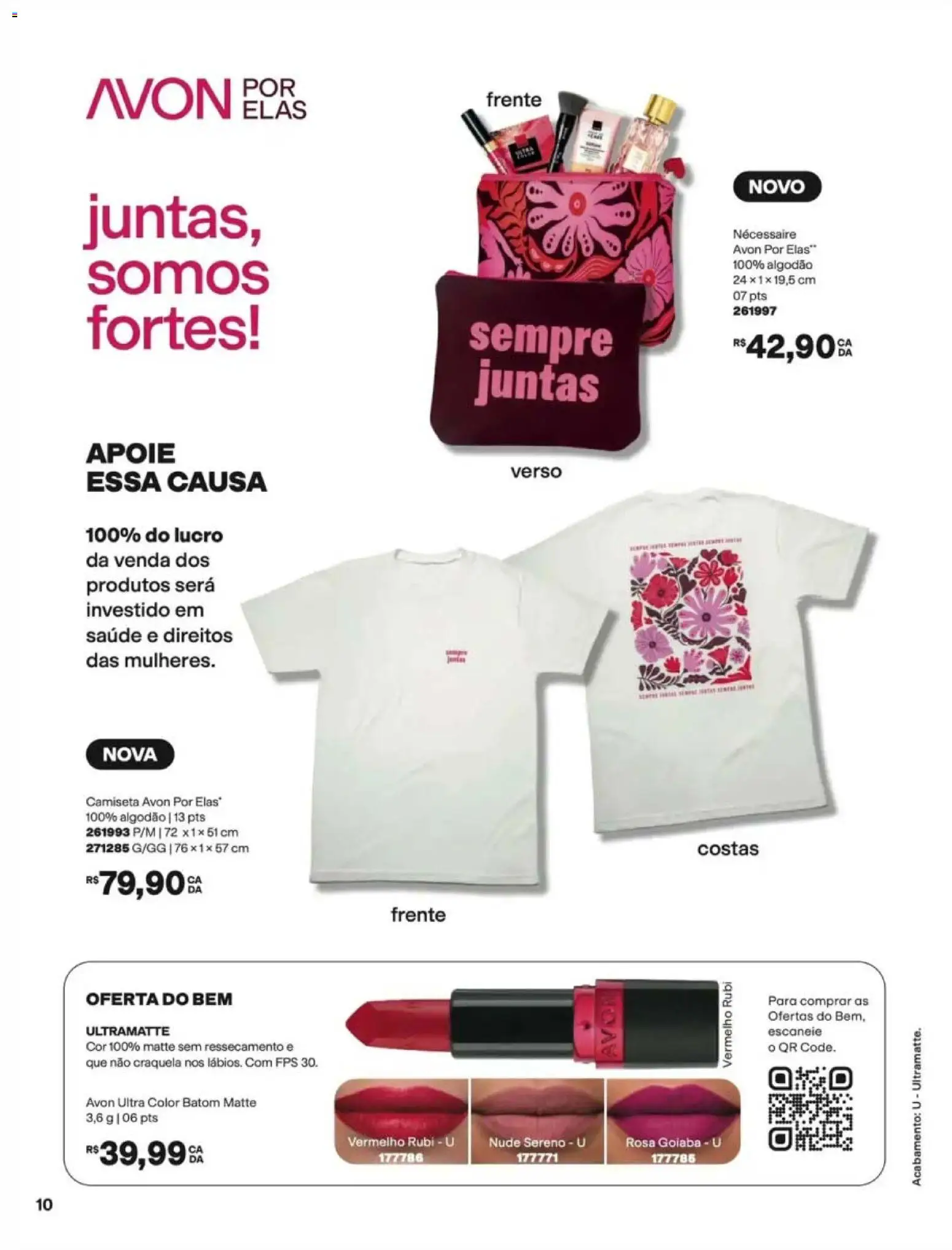 Avon Folheto - válido de 12/10/2026 | Página: 10 | Produtos: Goiaba, Batom, Necessaire, Algodão