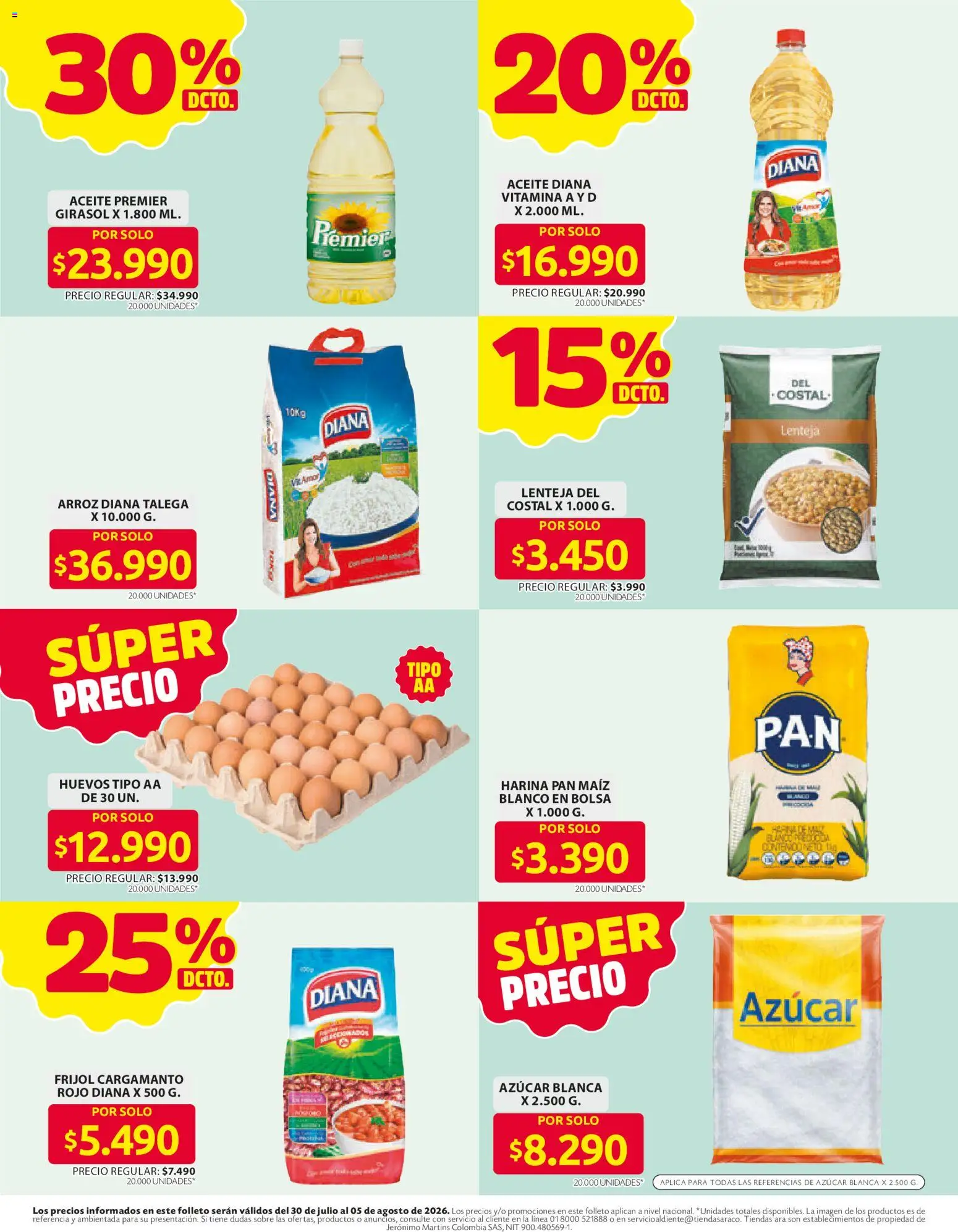 Ara revista - valida desde el 30/07/2026 | Página: 2 | Productos: Maiz, Taburete, Huevos, Aceite