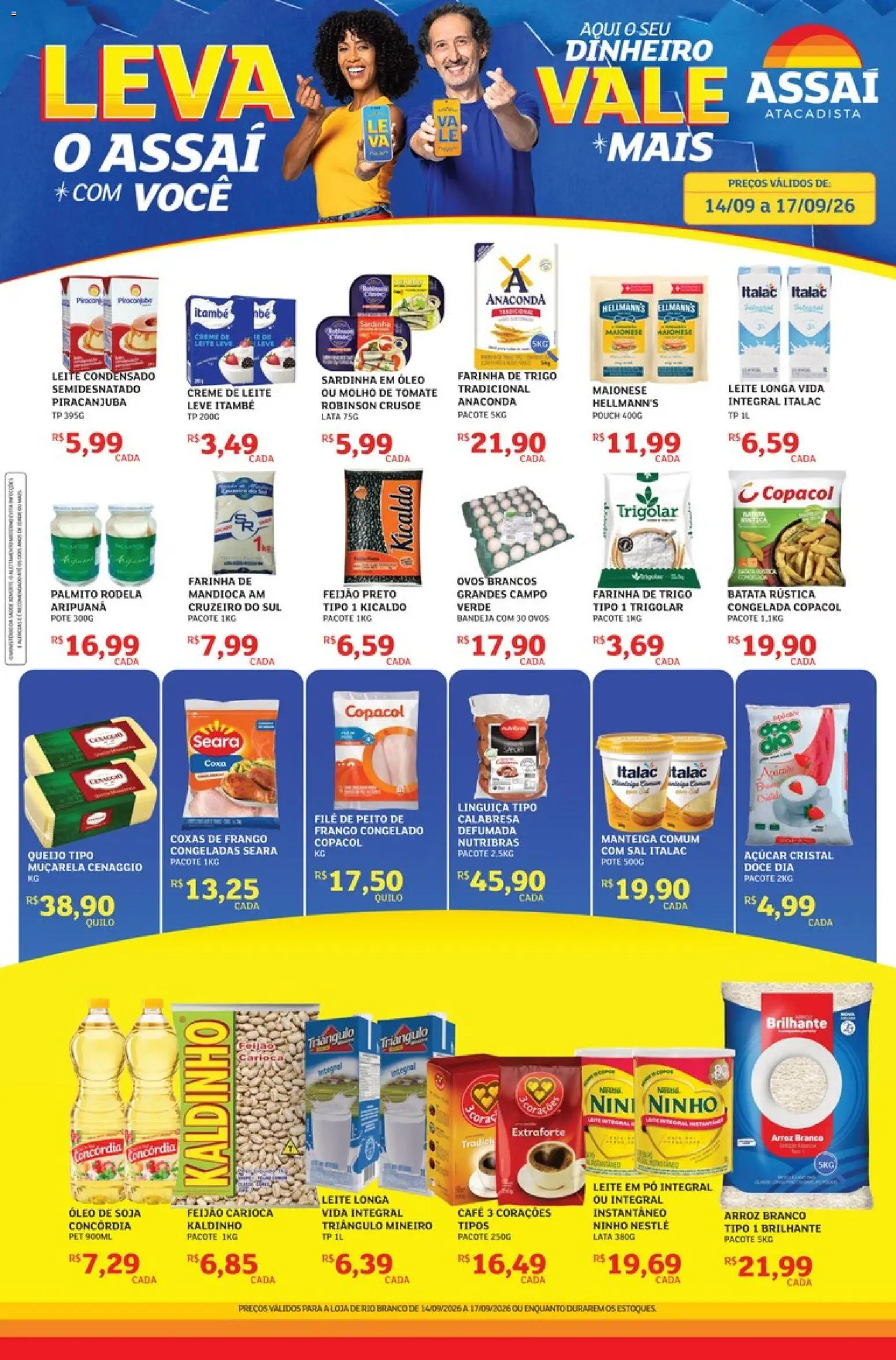 Assaí Atacadista Folheto - válido de 14/09/2026 | Página: 1 | Produtos: Pó, Frango, Sardinha, Leite em pó