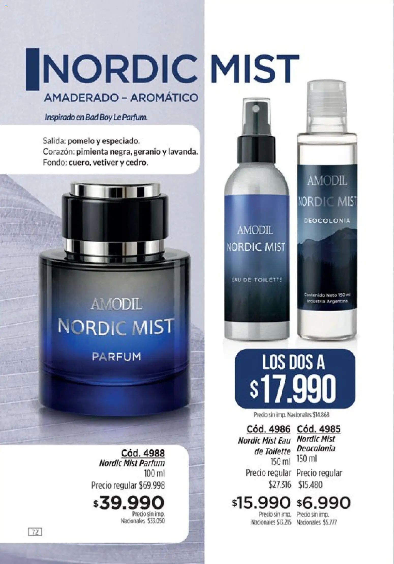 Catálogo Amodil Campaña 15 │ válido desde el 26/08/2026 | Página: 72 | Productos: Eau de toilette, Pimienta, Pomelo