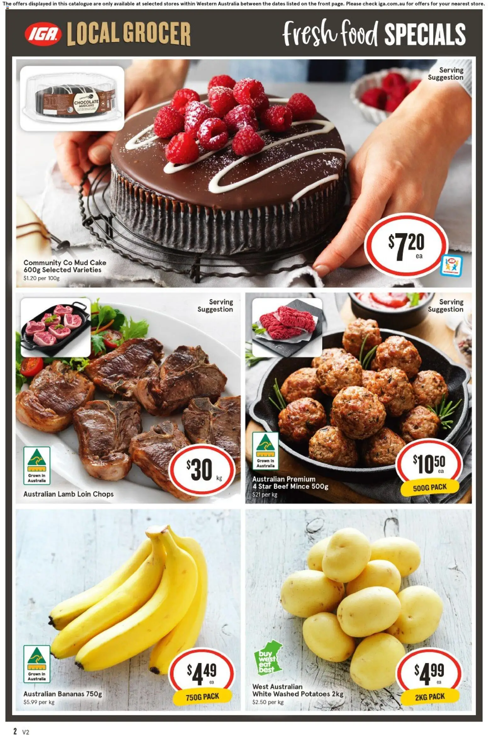 IGA catalogue - valid from 27.05.2026 | Page: 2 | Products: Lamb, Bananas, Beef, Potatoes