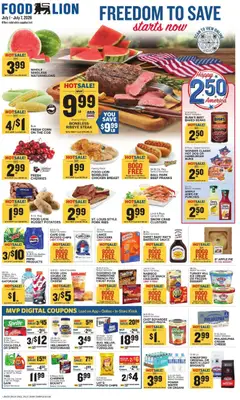 Preview of Food Lion weekly ads valid from 07/01/2026 | Page: 1 | Products: Beef, Chips, Cream, Bag