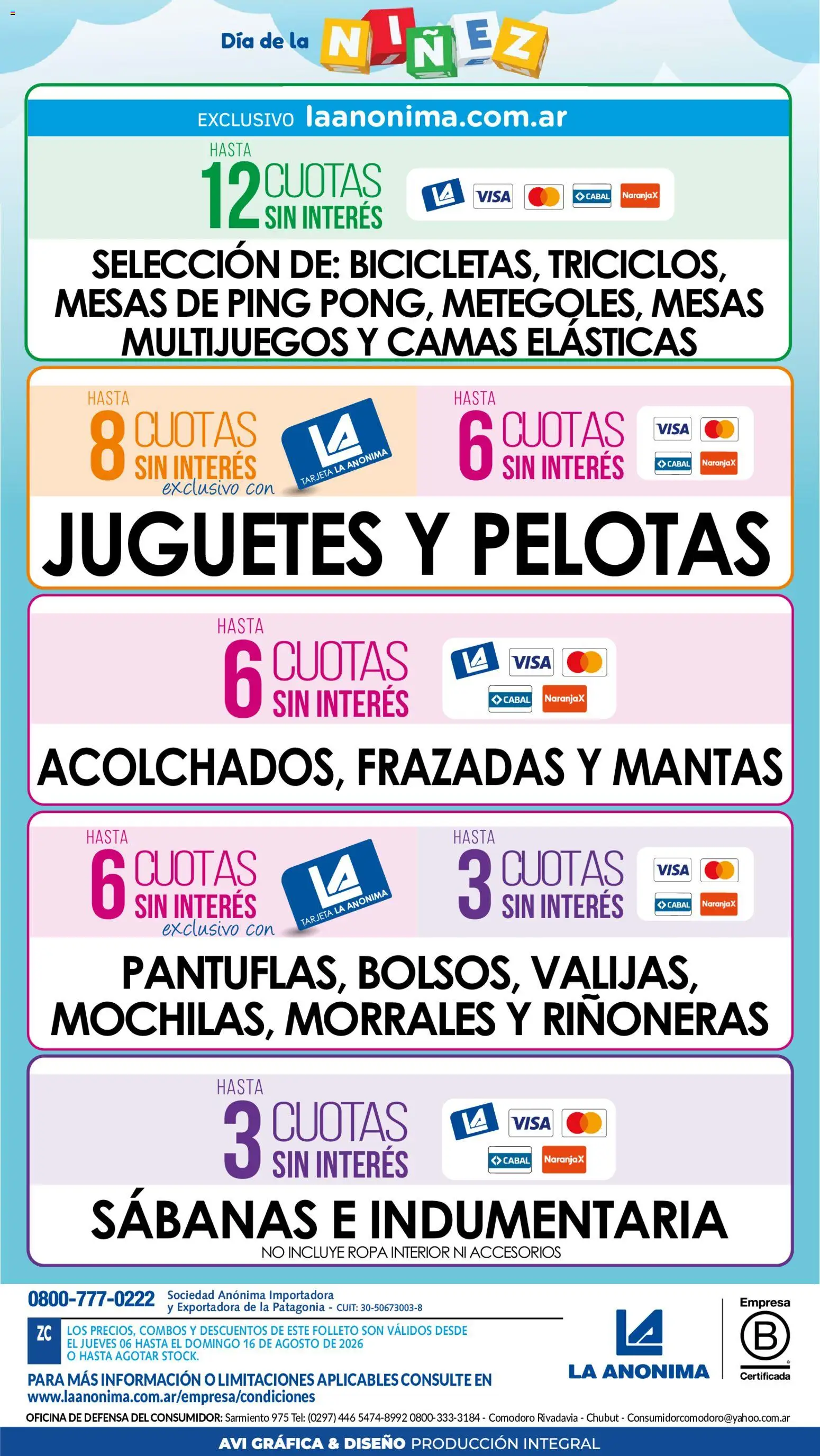 La Anonima Especial Día de la Niñez │ válido desde el 06/08/2026 | Página: 45 | Productos: Juguetes, Sabanas, Ropa, Ropa interior