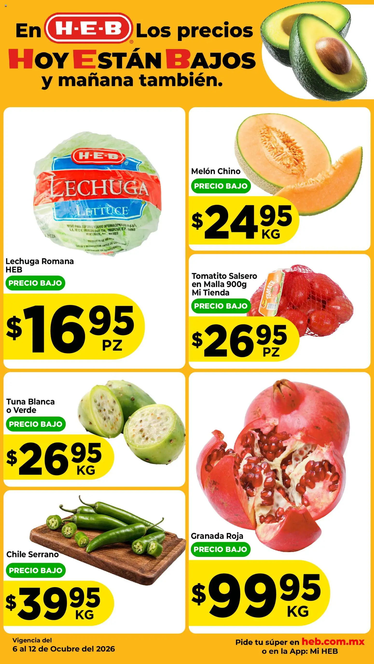 Nuevas ofertas de H-E-B válidas en toda la República Mexicana desde el 06/10/2026. ¡Encuentra las mejores ofertas en H-E-B folleto Fruta y venduras! | Página: 2