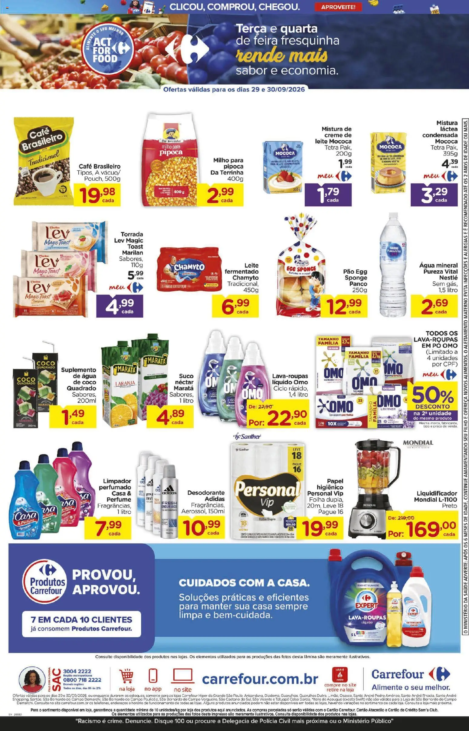 Carrefour Folheto - válido de 29/09/2026 | Página: 3 | Produtos: Água, Água mineral, Milho, Pipoca